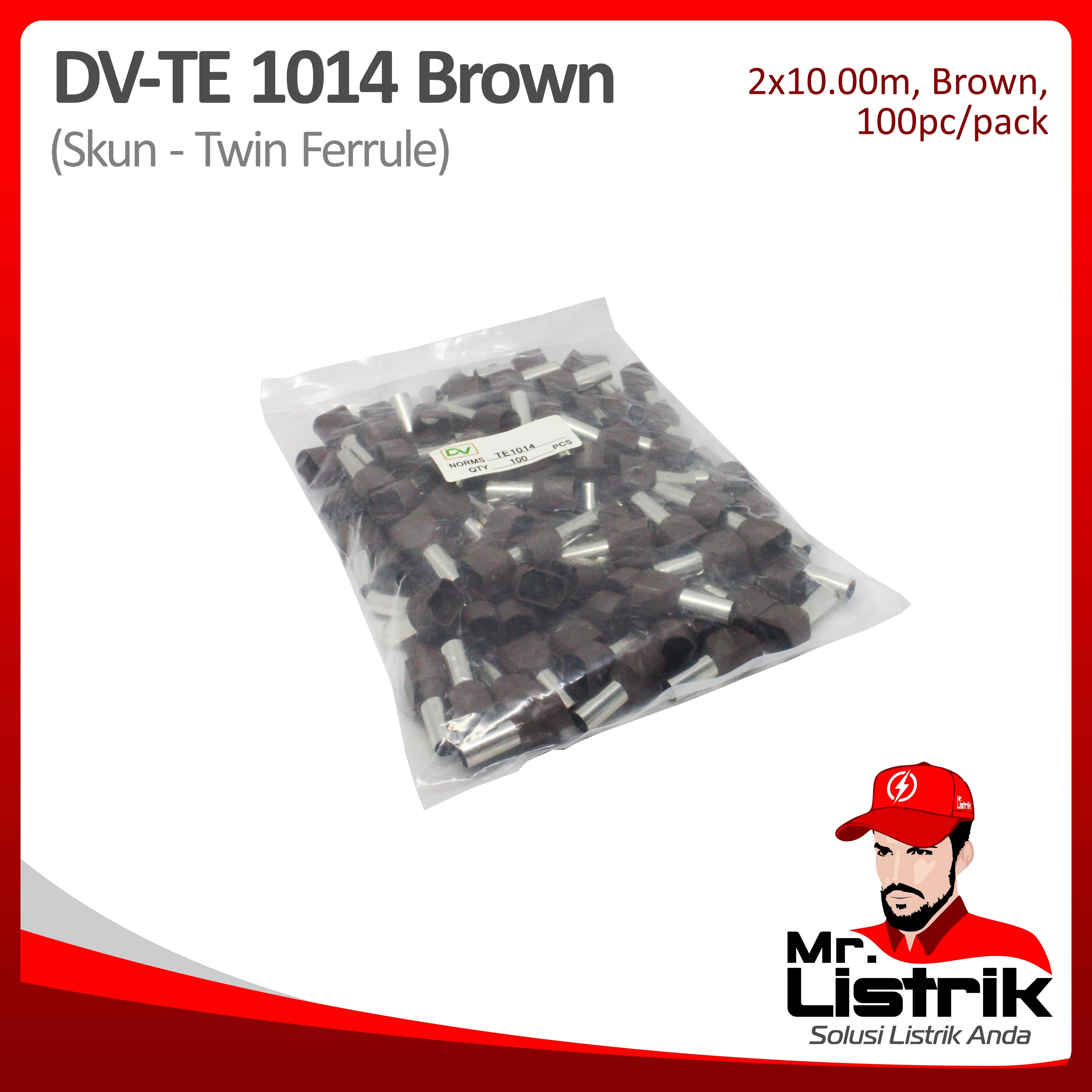 Skun Twin Ferrules 2x10mm Brown DV TE 1014