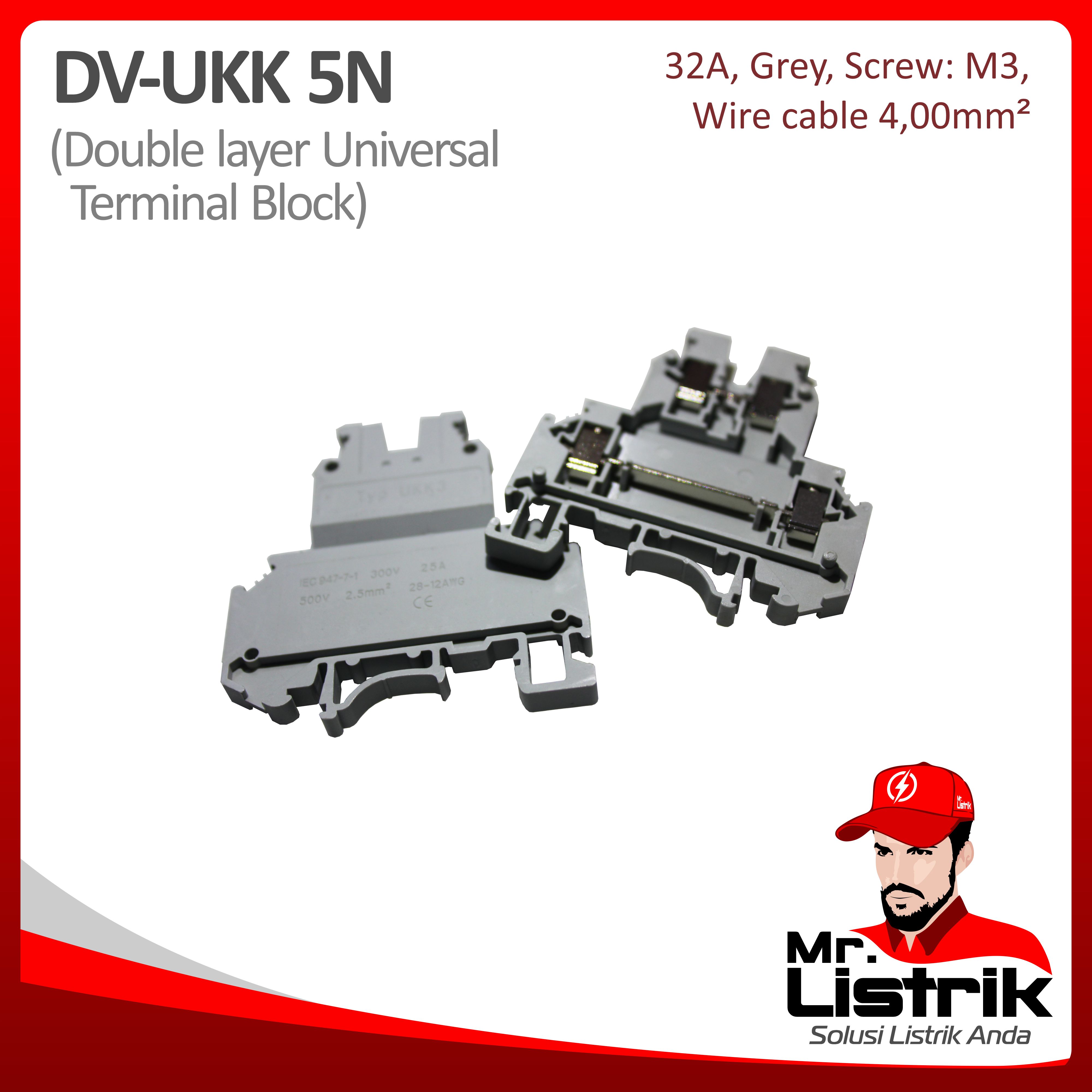 Terminal Block Double Layer Type UK 4mm DV UKK-5N