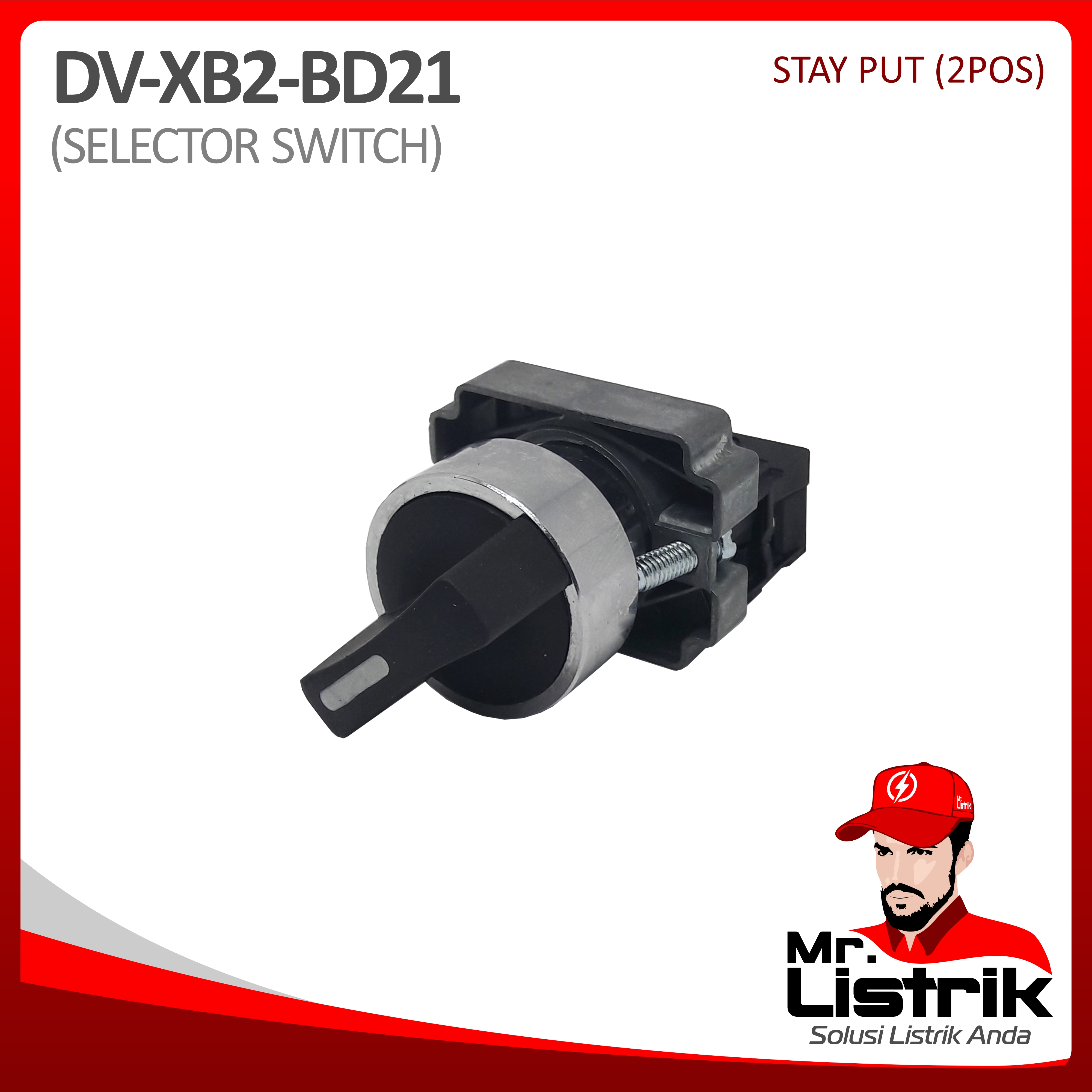 Selector Switch 2 Posisi 1NO Metal Modular XB2-BD21 - Stay Put