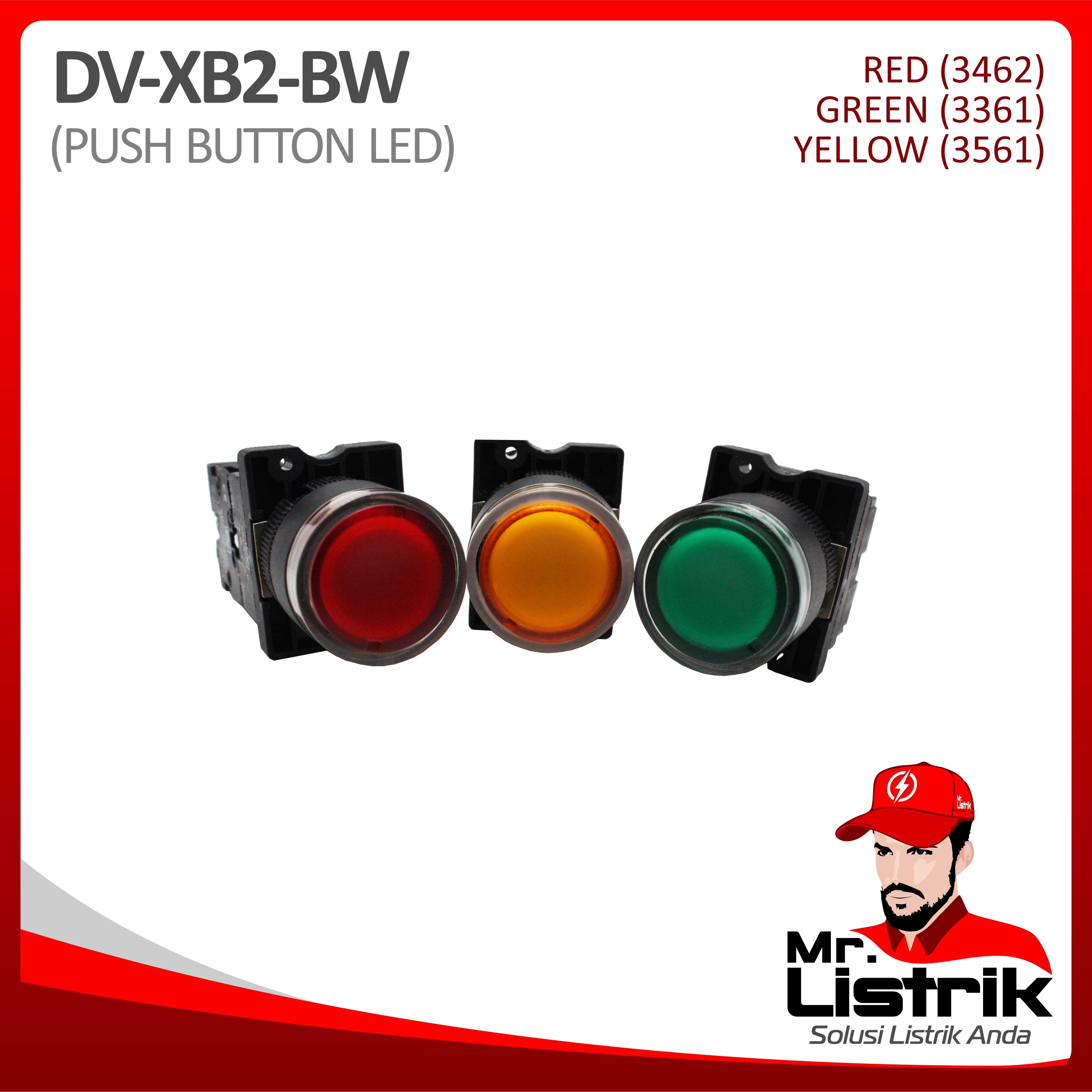 Push Button LED 22mm Metal Modular 1NO XB2-BW3361 - Green