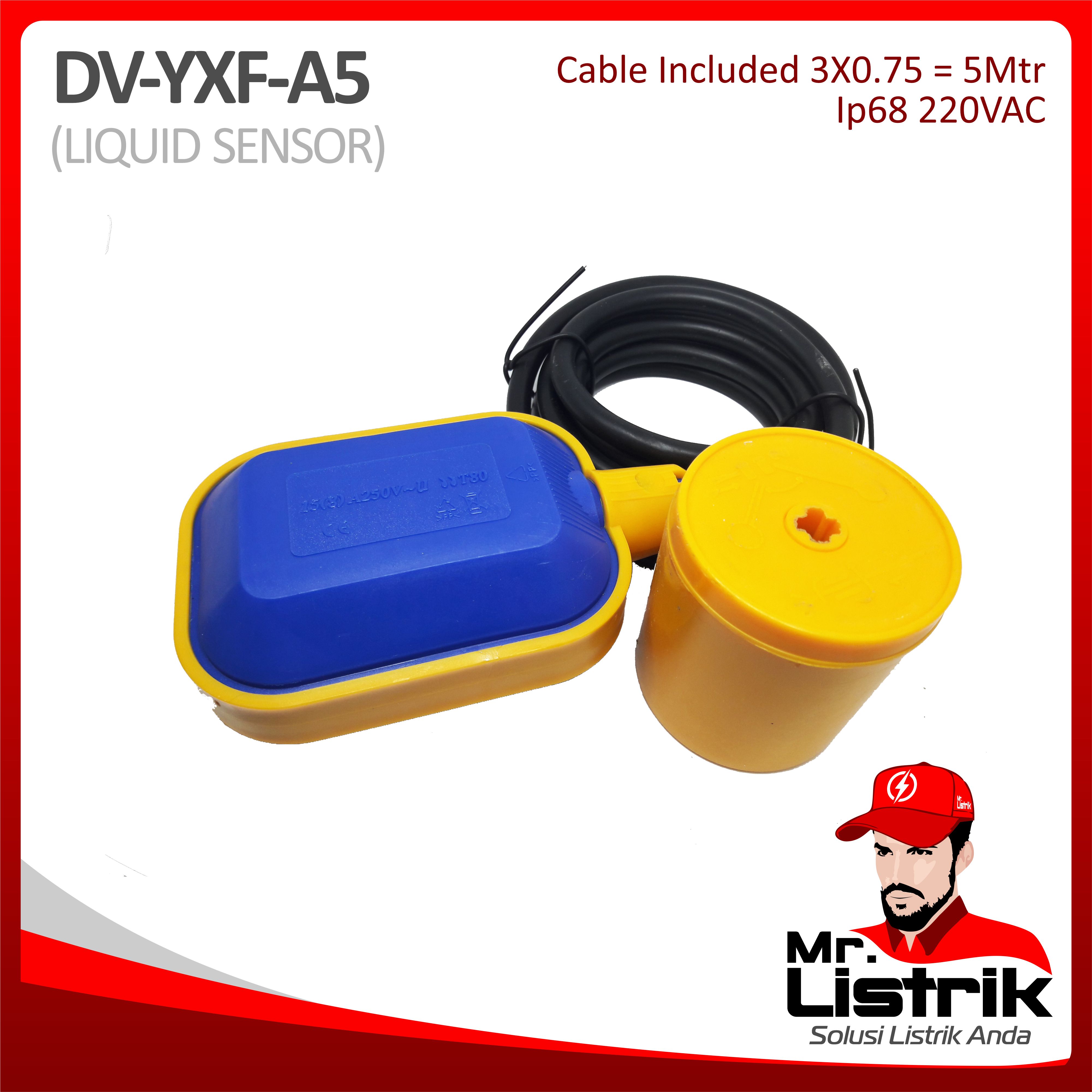 Liquid Sensor IP68 Cable 5 Meter DV YXF-A5