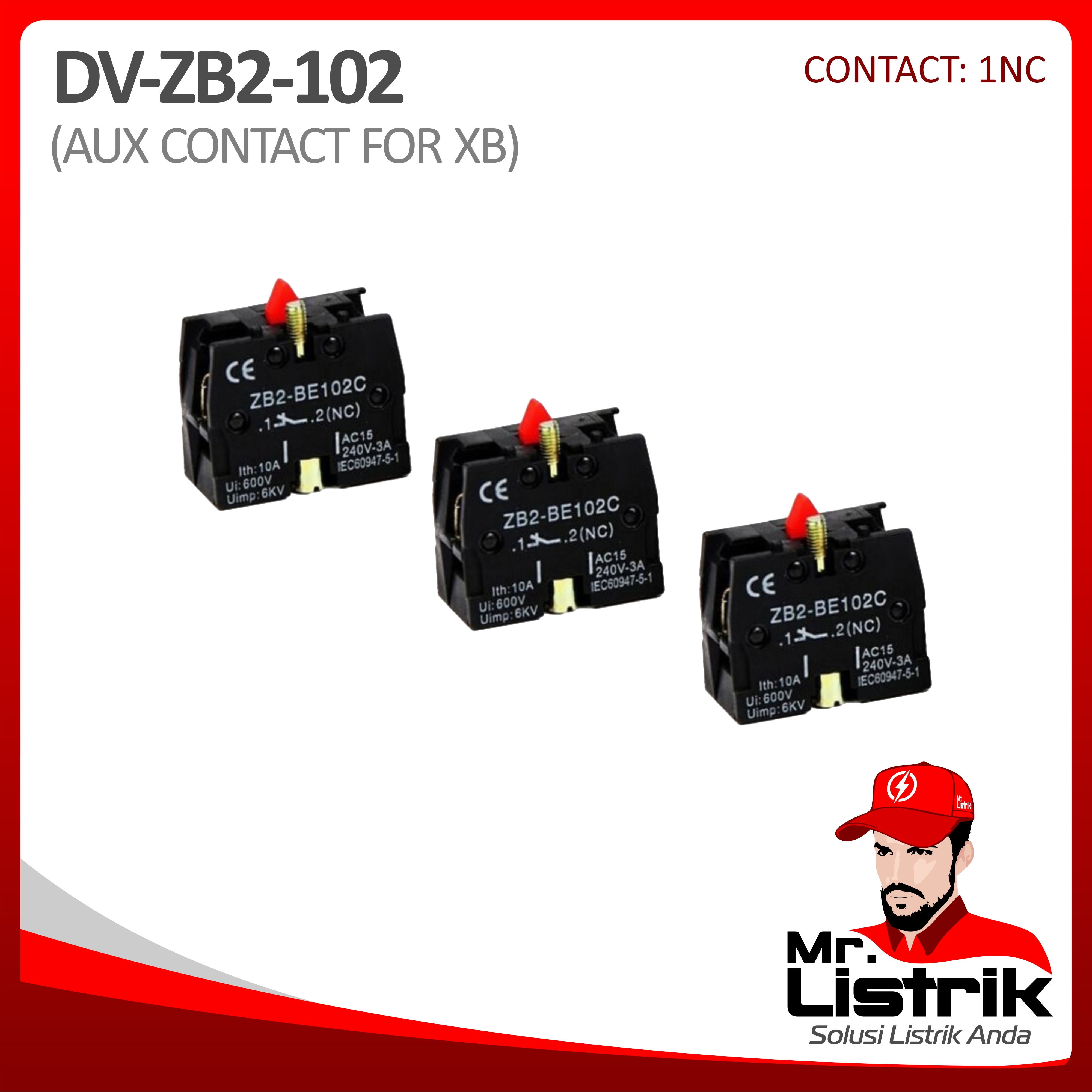 Aux Contact For XB 1NC ZB2-102