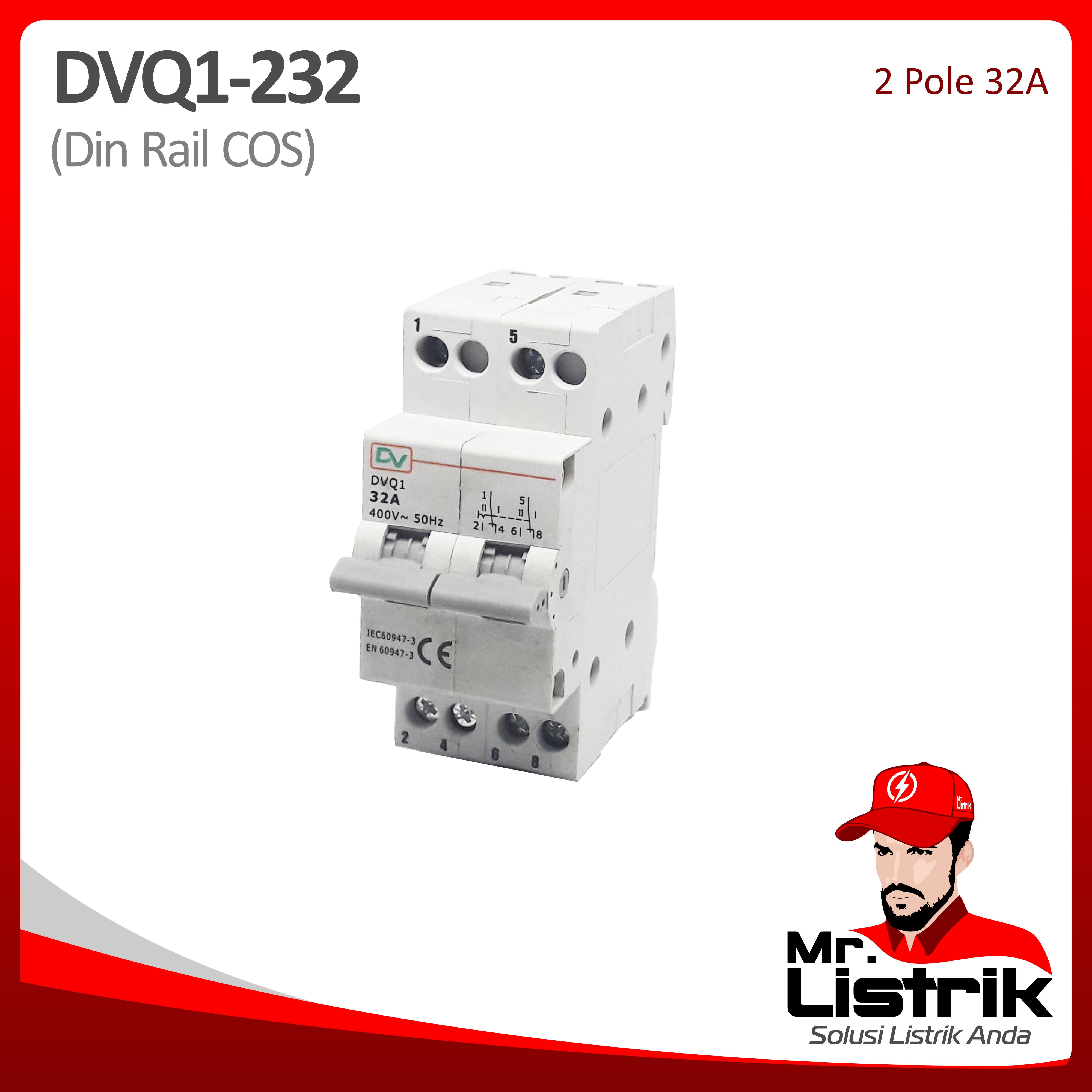 Din Rail COS 2P 32A DVQ1-232