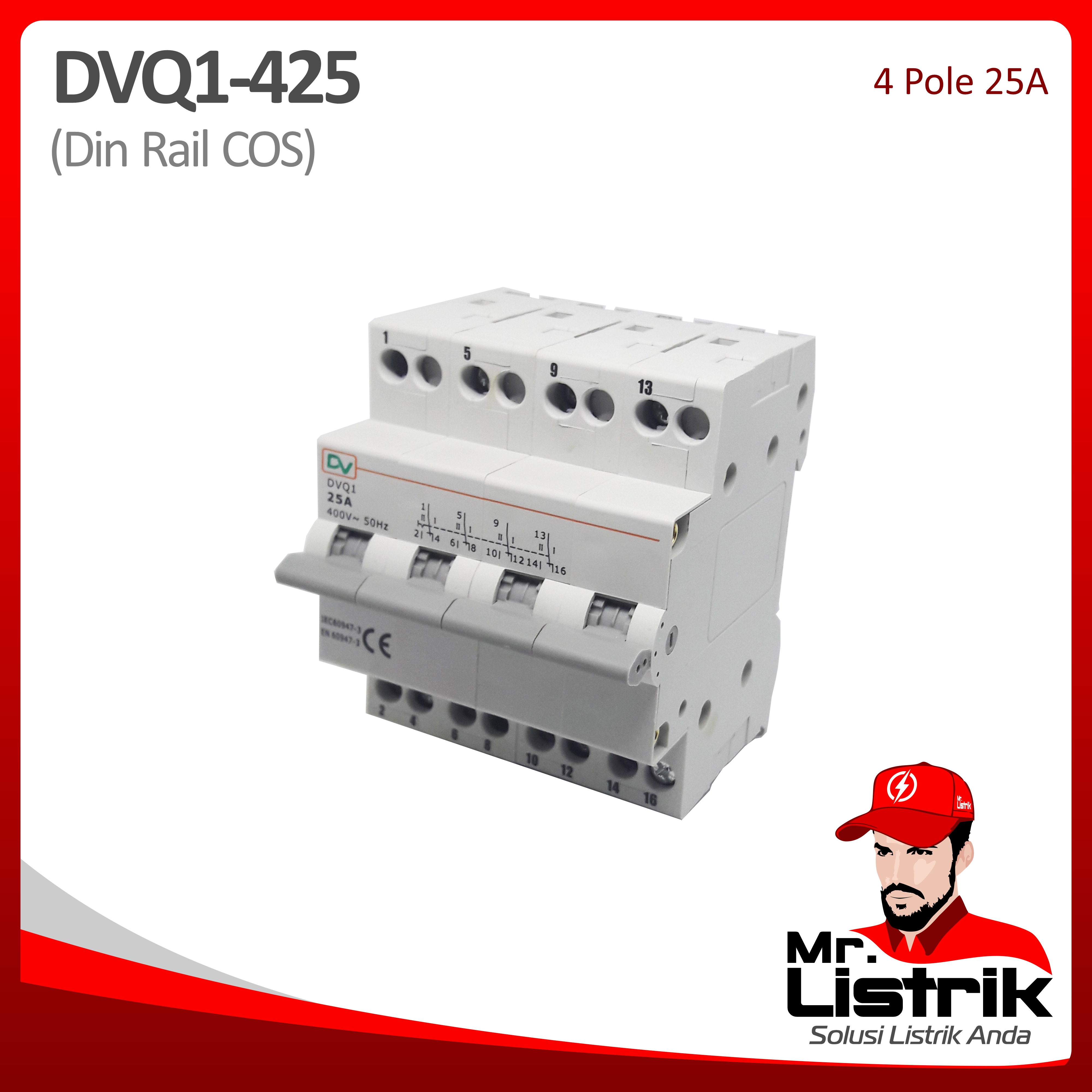 Din Rail COS 4P 25A DVQ1-425