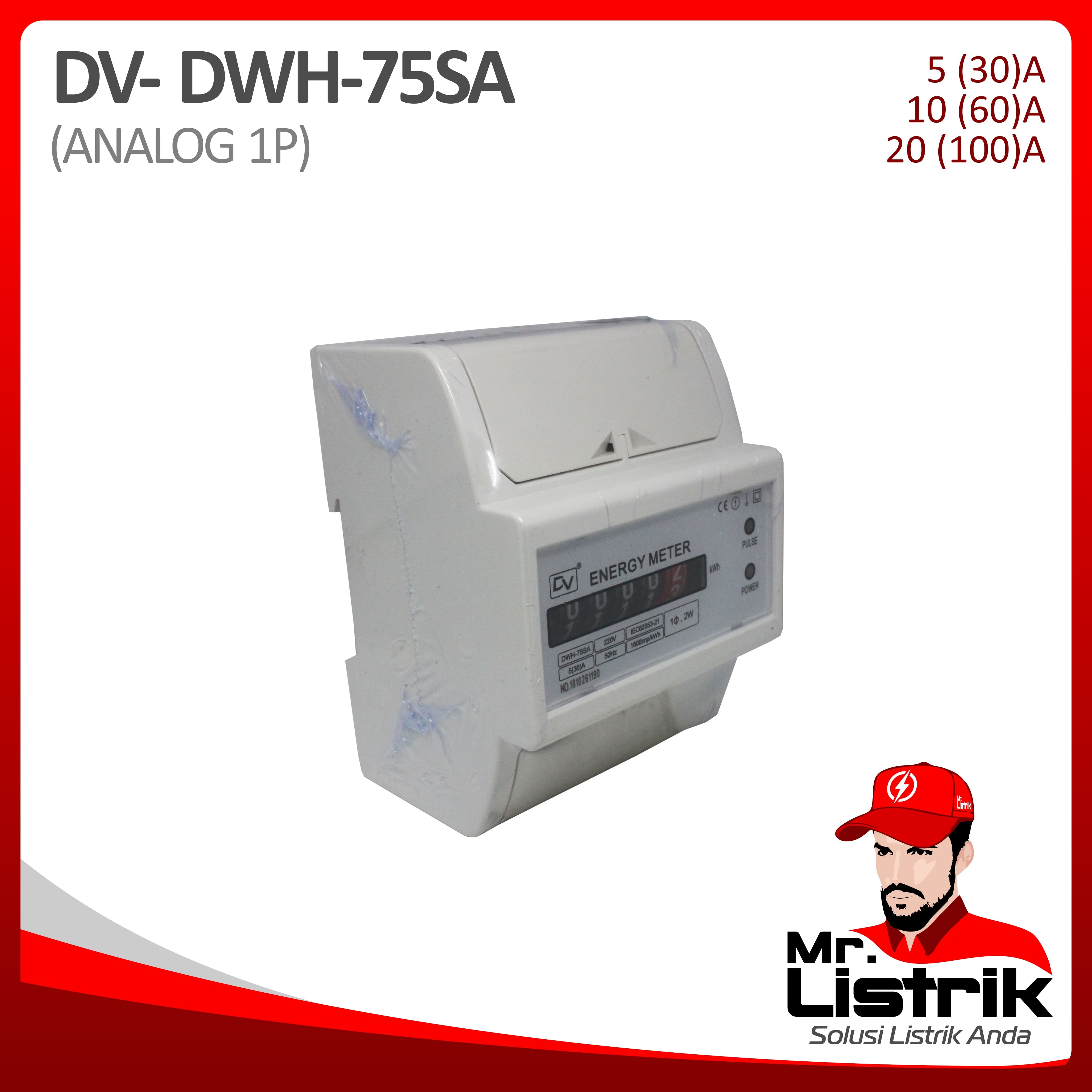 KWH Meter 1P Analog DV DWH-75SA 5(30)A