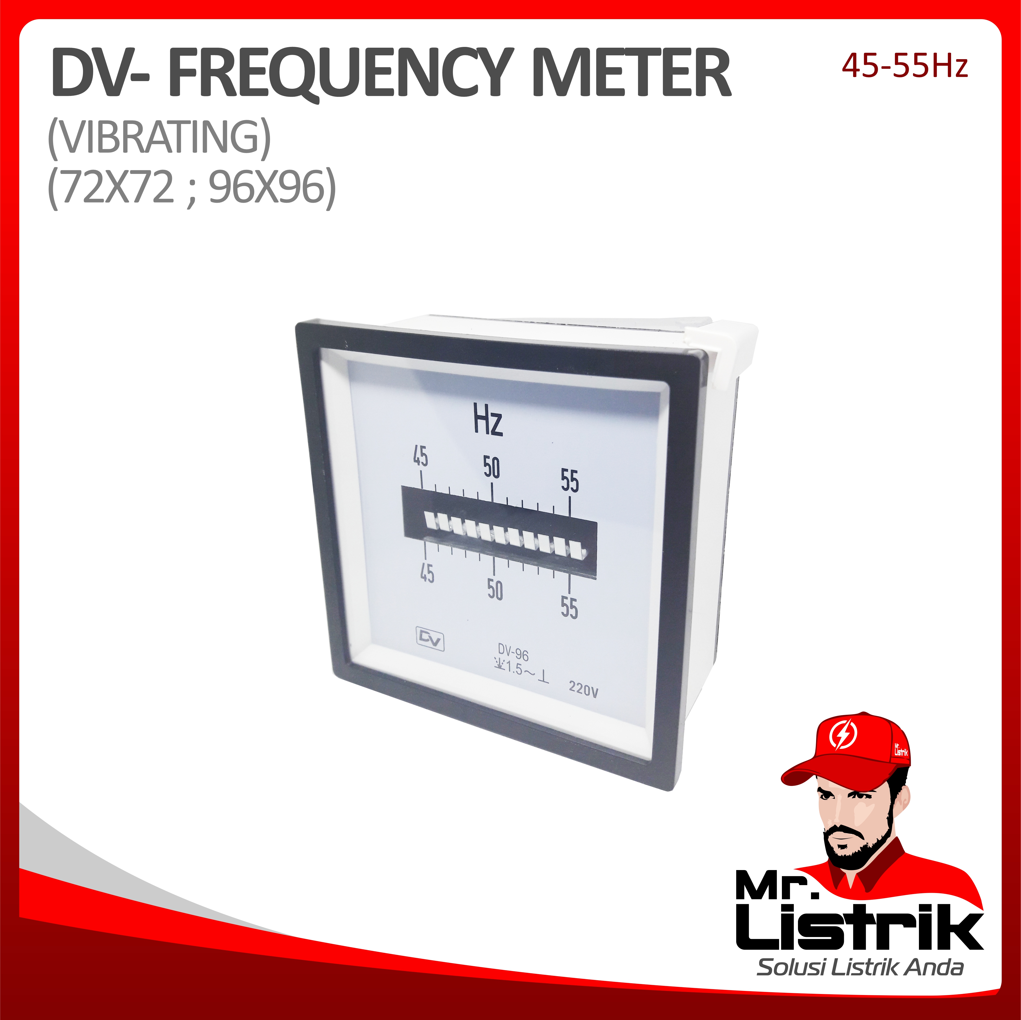 Frequency Meter Vibrating DV 96x96 45-55Hz