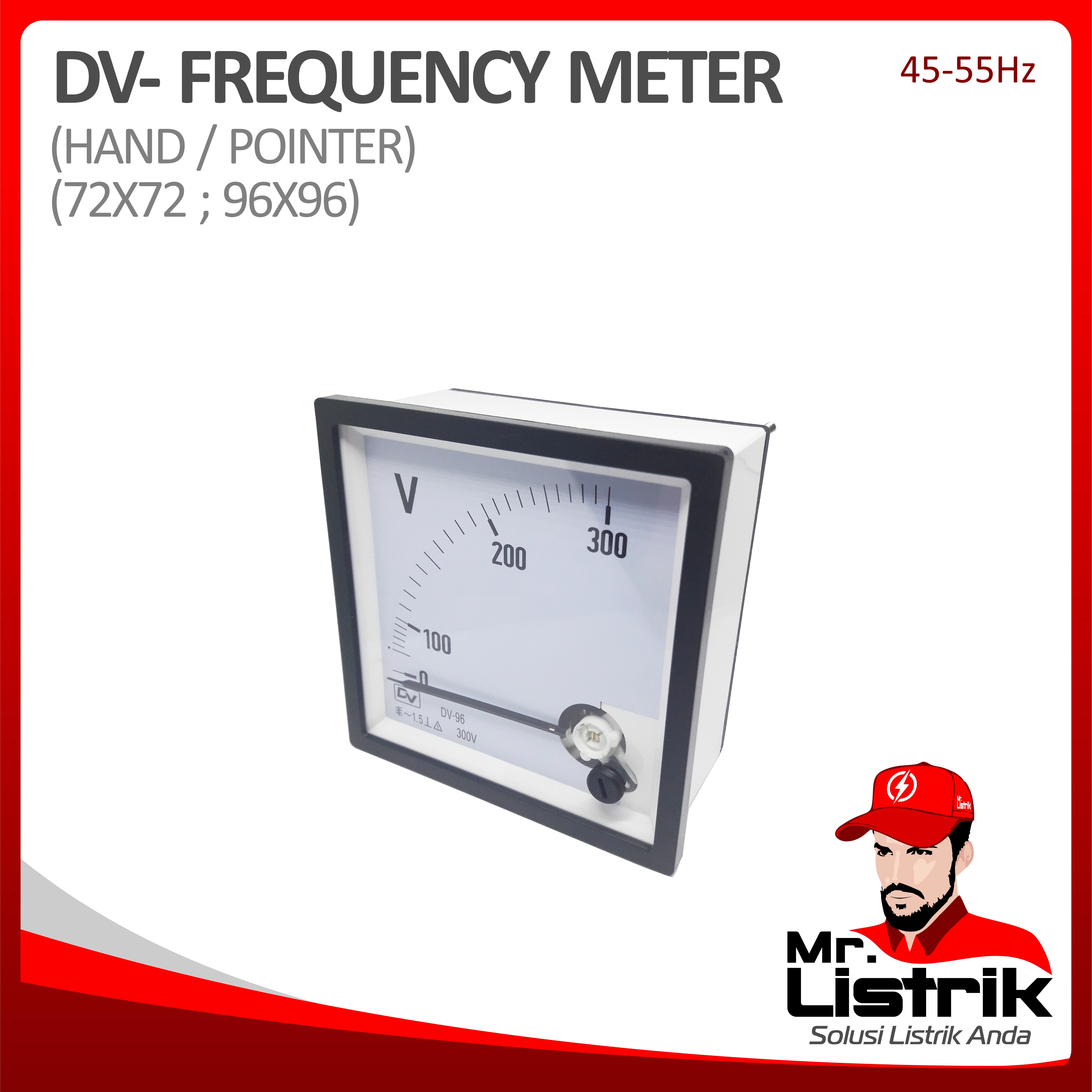 Frequency Meter Hand/Pointer DV 72x72 45-55Hz