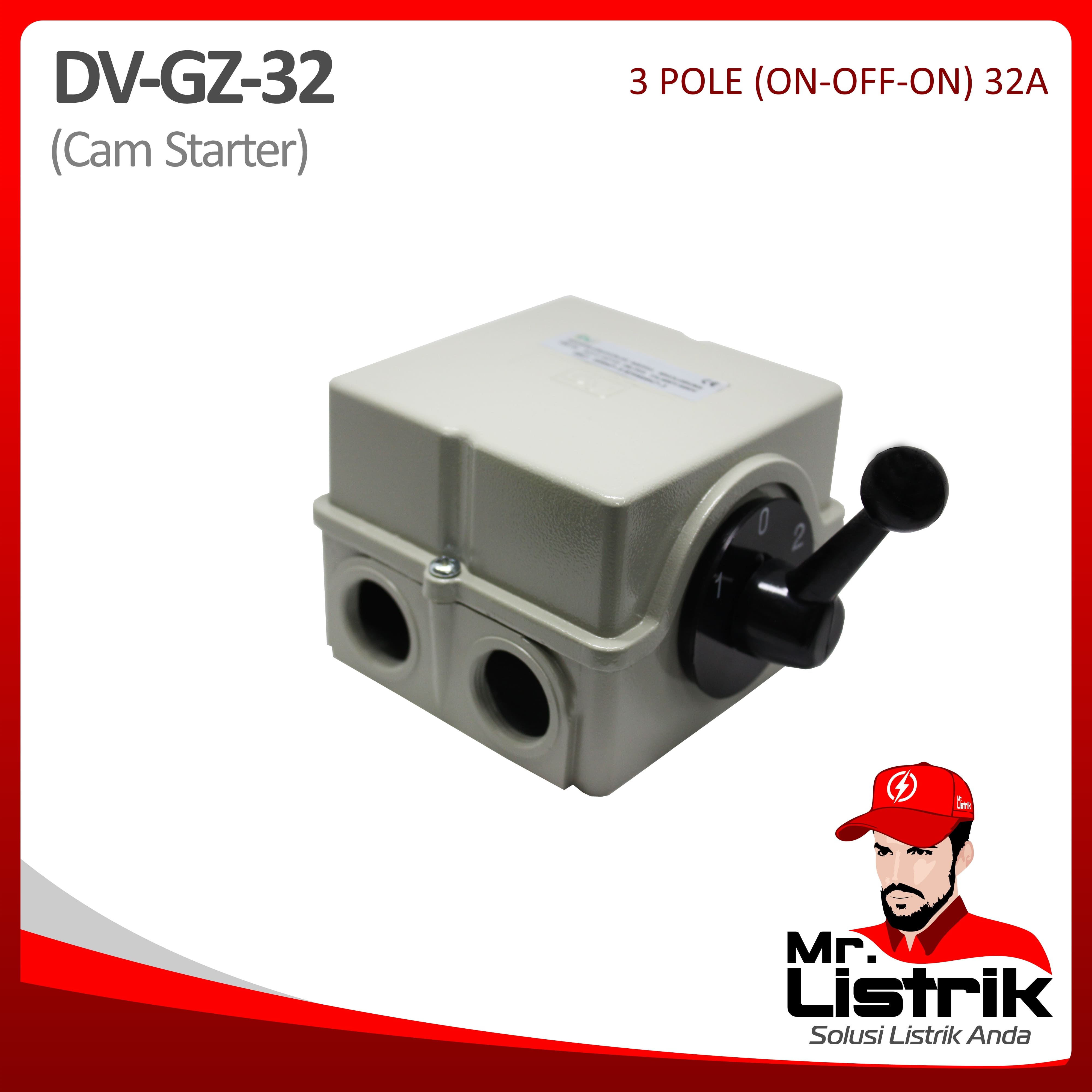 Cam Starter Metal On-Off-On 3P 32A DV GZ-32