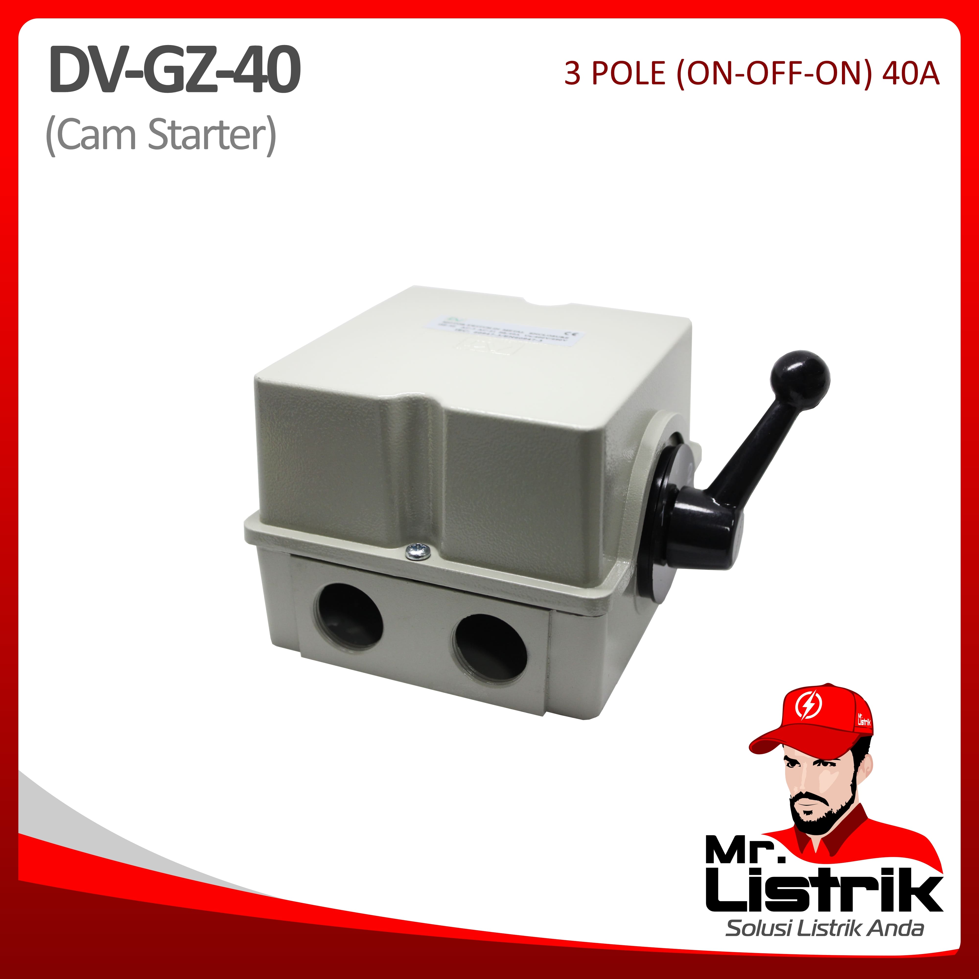 Cam Starter Metal On-Off-On 3P 40A DV GZ-40