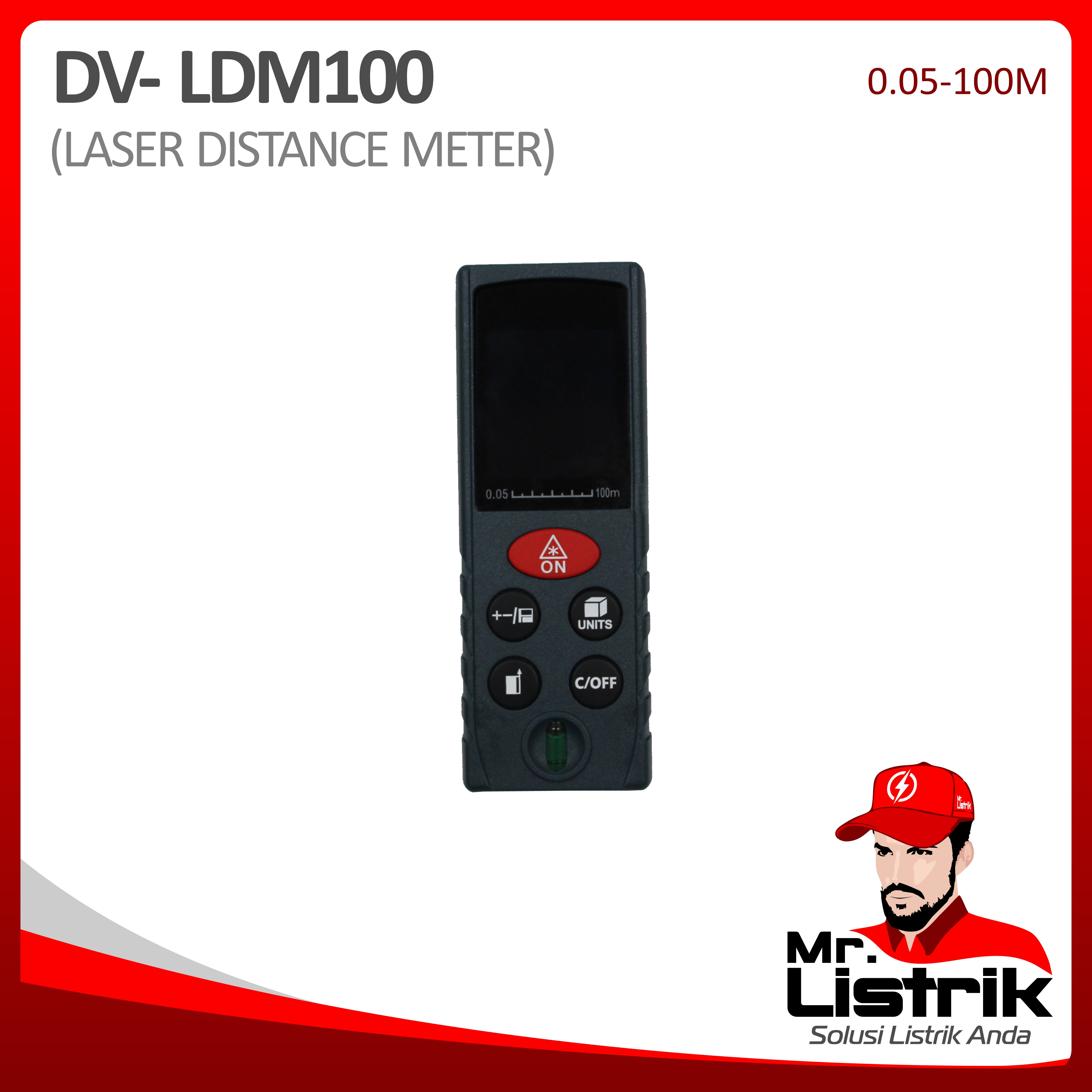 Laser Distance Meter 0.05-100 Meter DV LDM100