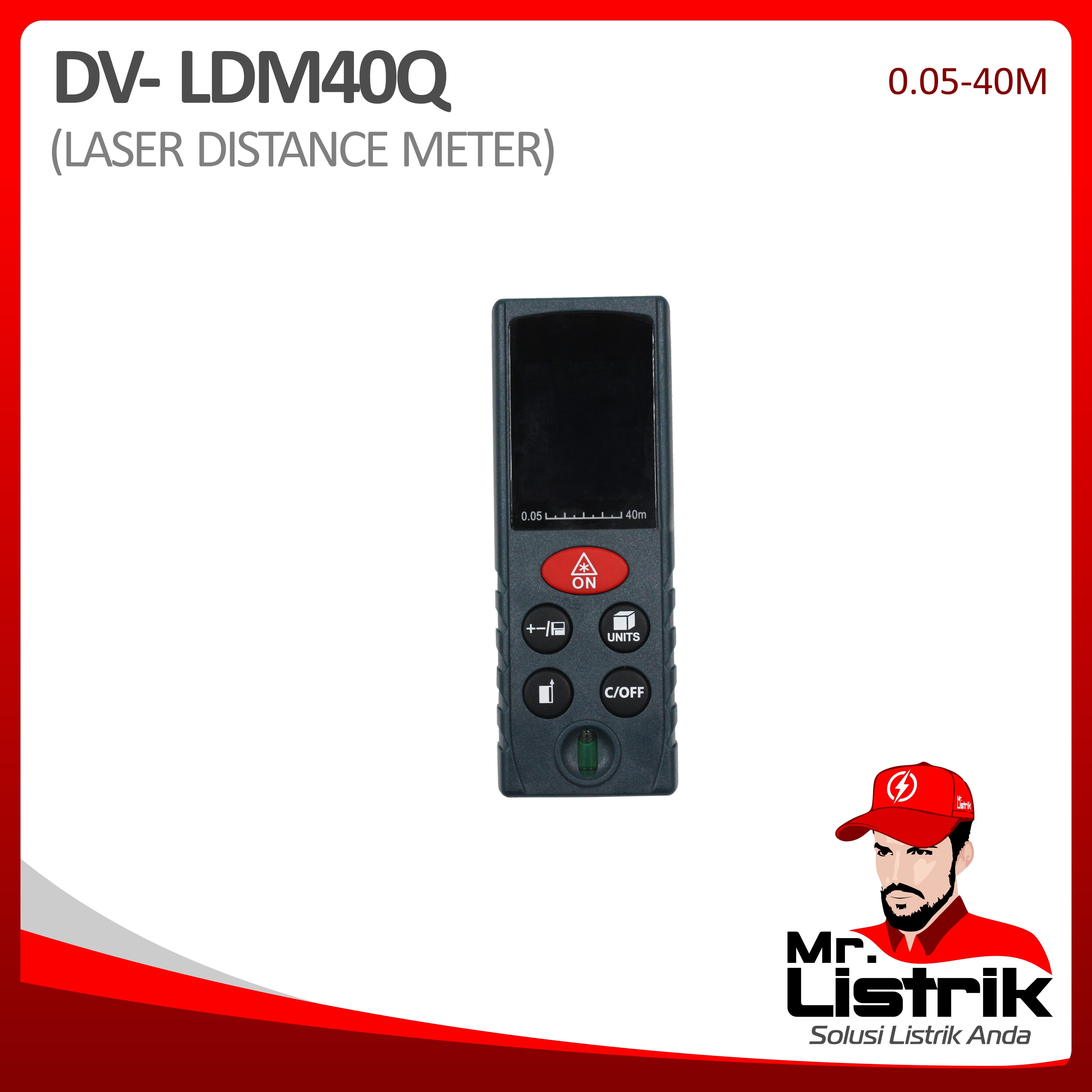 Laser Distance Meter 0.05-40 Meter DV LDM40Q