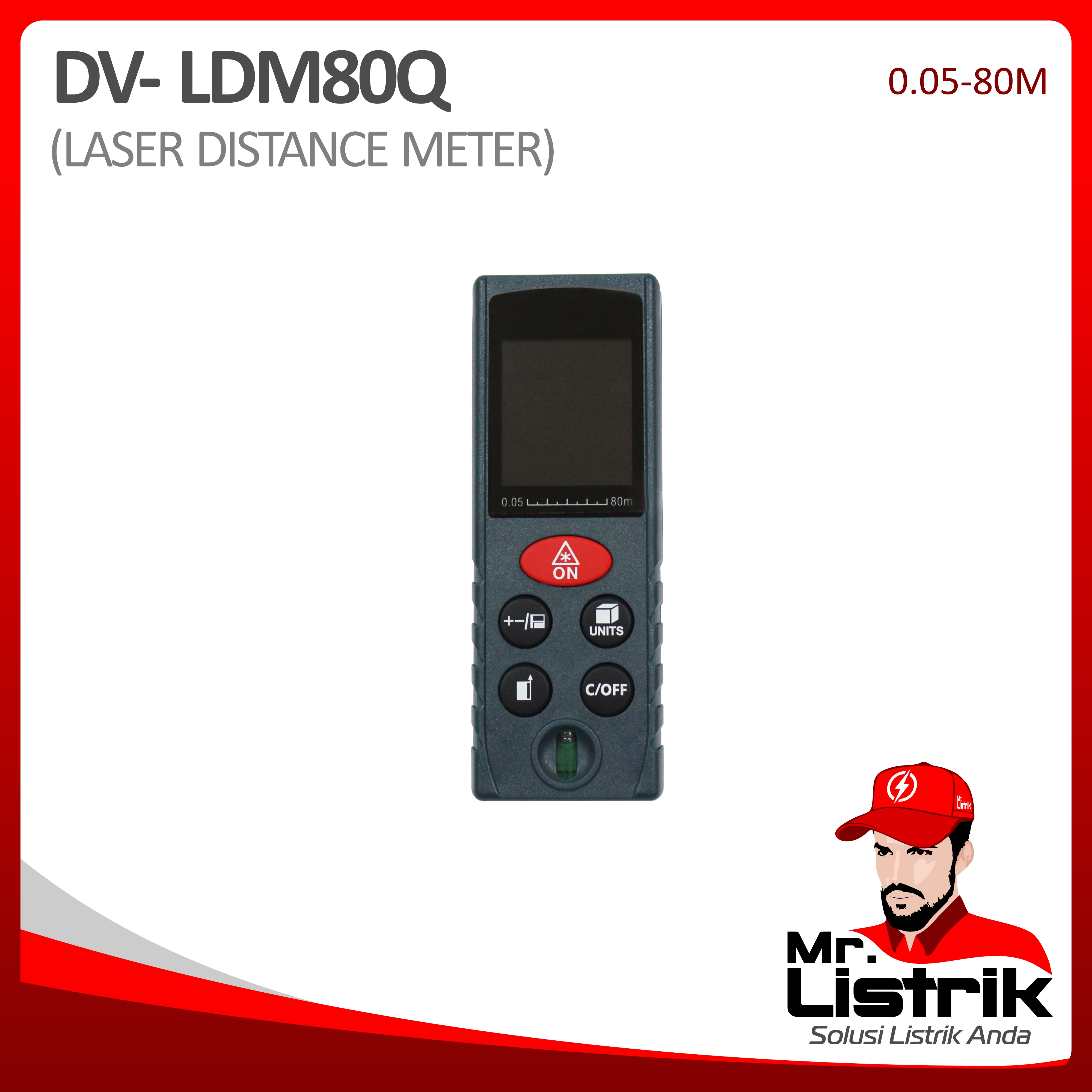 Laser Distance Meter 0.05-80 Meter DV LDM80Q