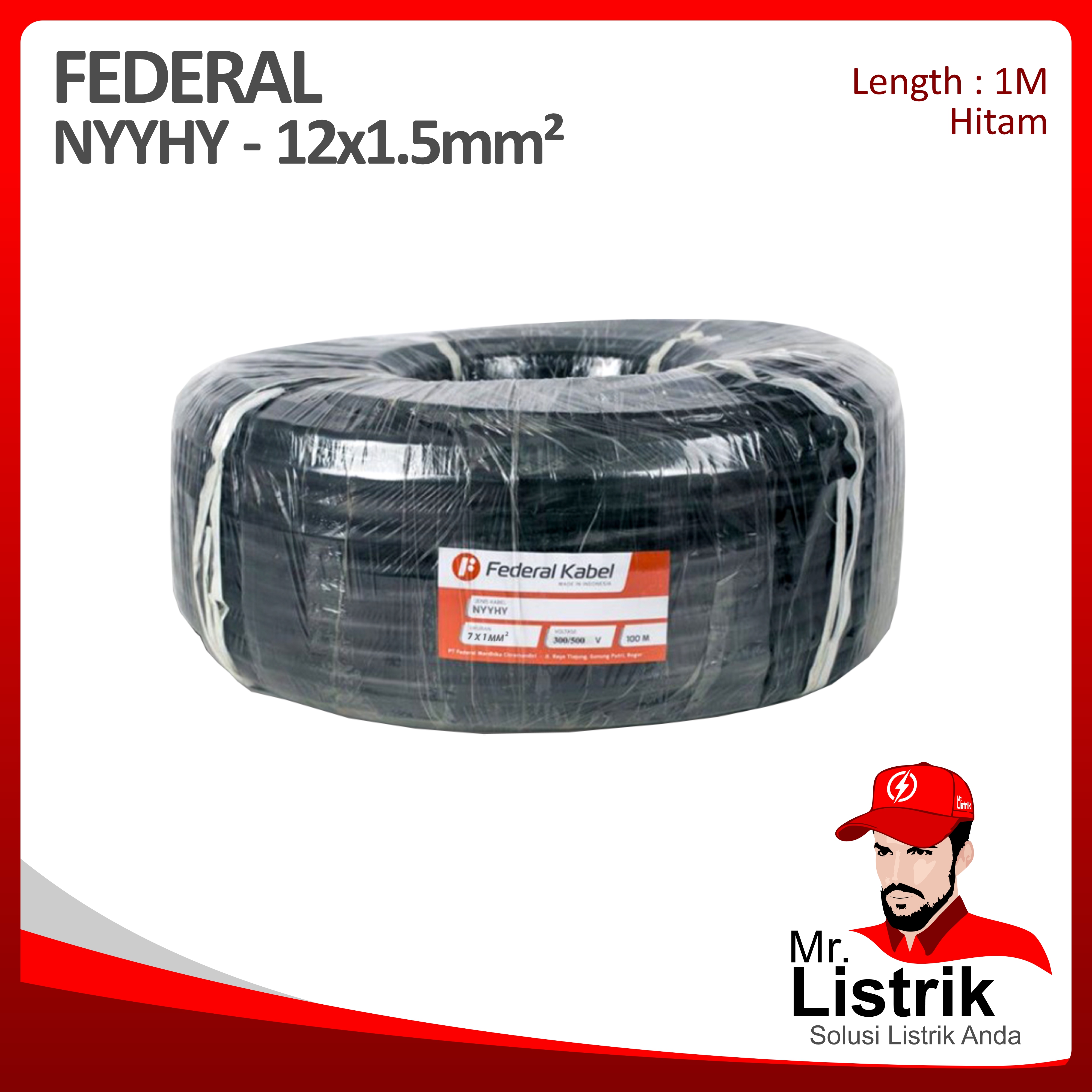 Kabel NYYHY Federal 12x1.5 mm² @1 Mtr