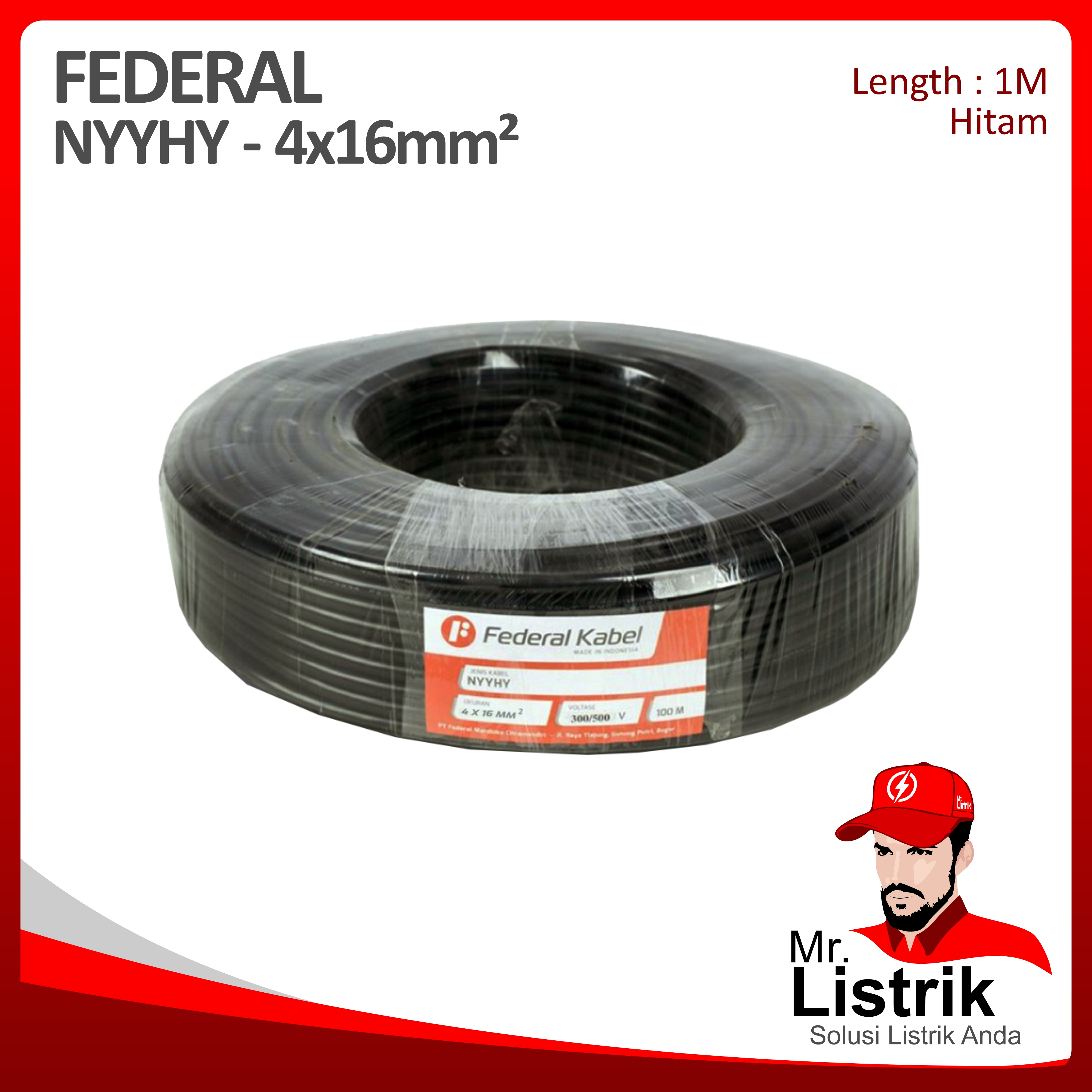 Kabel NYYHY Federal 4x16 mm² @1 Mtr