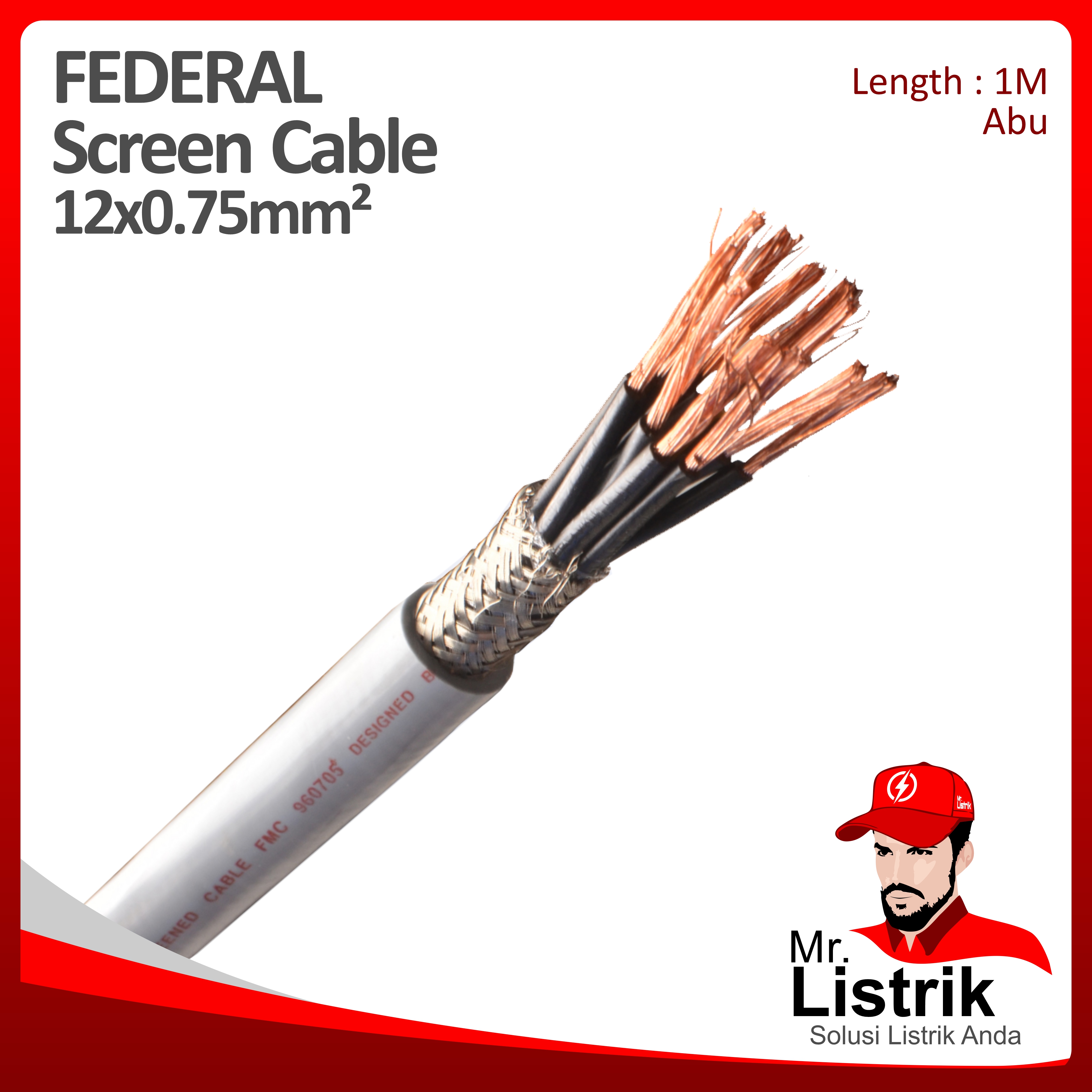 Kabel SCREEN Federal 12x0.75 mm² @1 Mtr