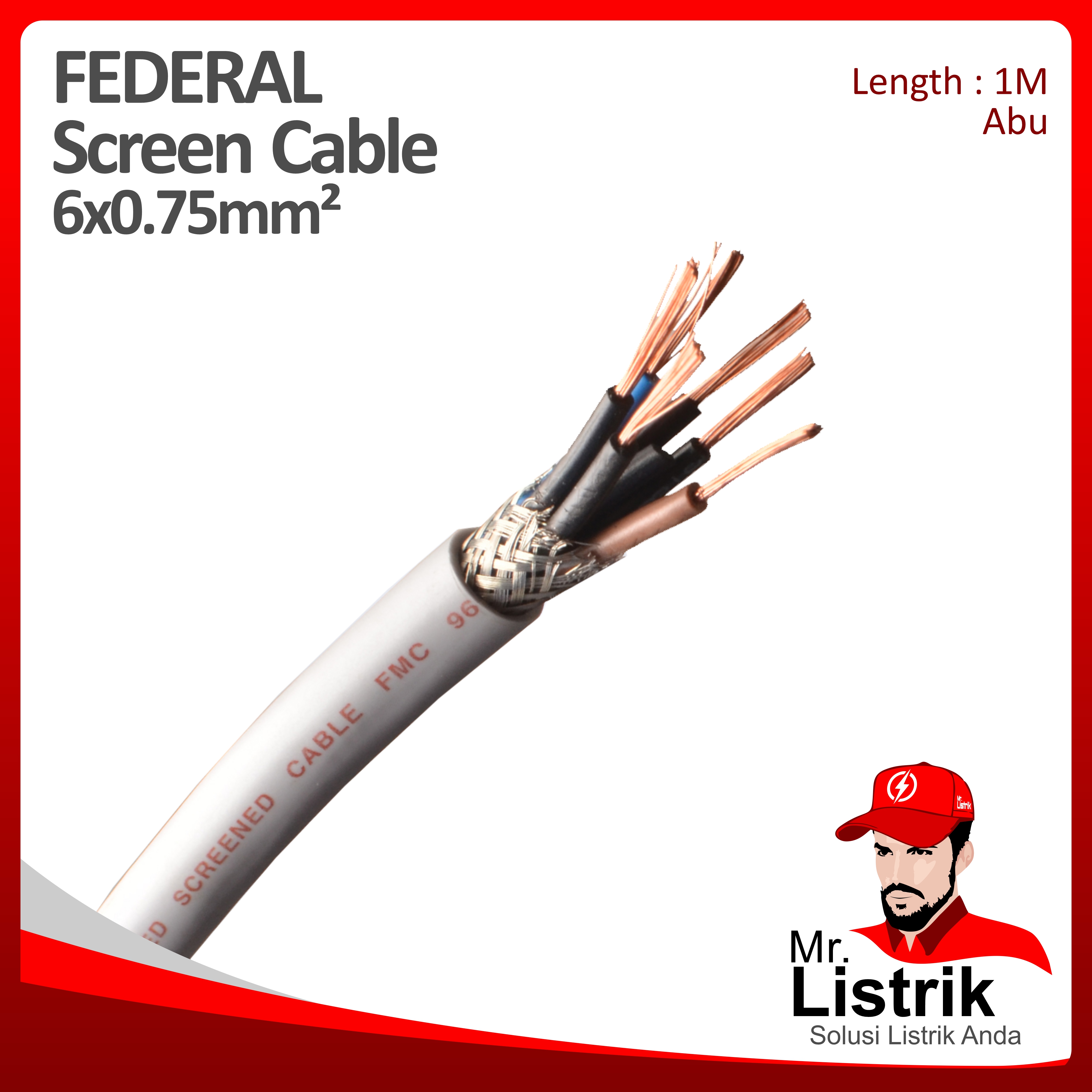 Kabel SCREEN Federal 6x0.75 mm² @1 Mtr