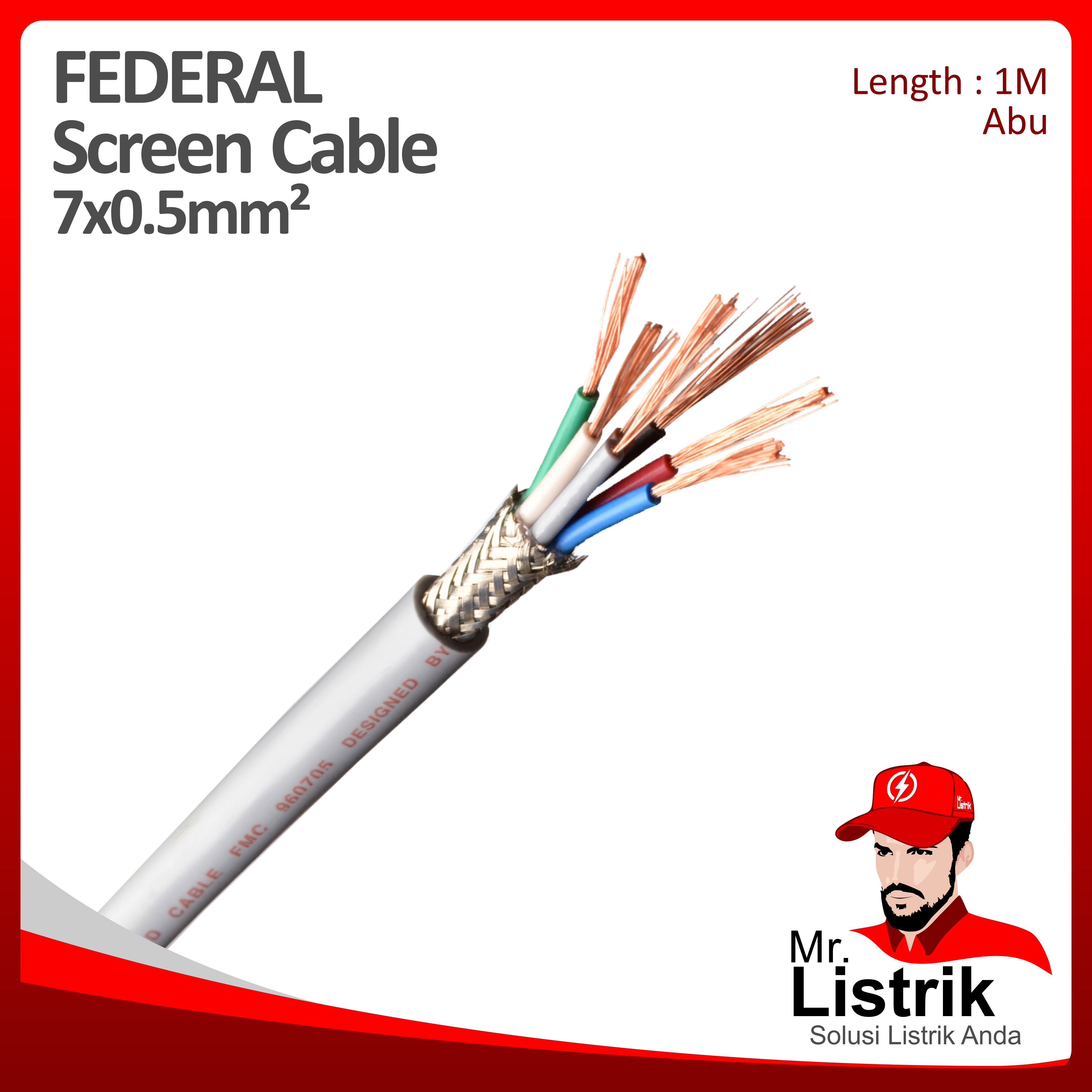 Kabel SCREEN Federal 7x0.5 mm² @1 Mtr