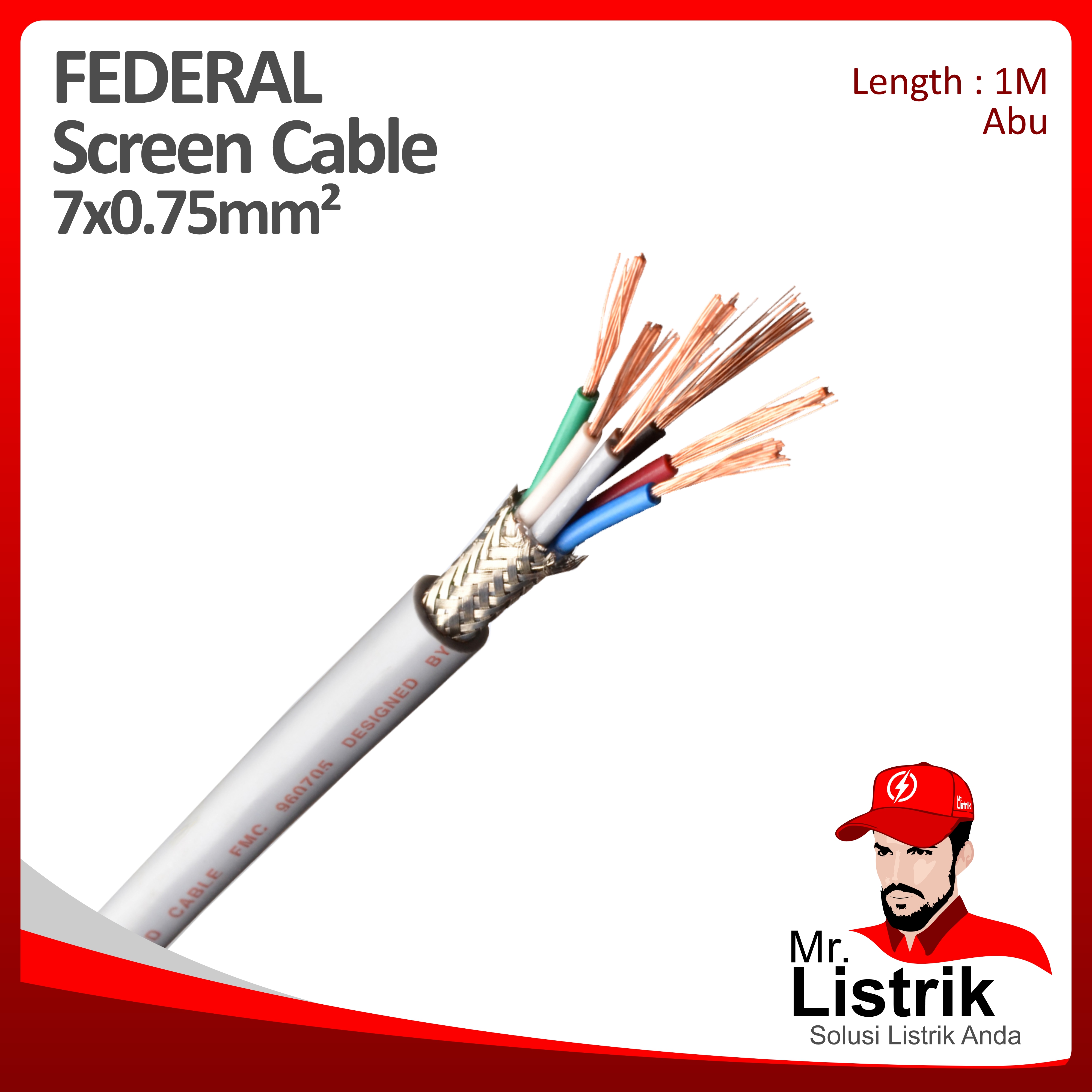 Kabel SCREEN Federal 7x0.75 mm² @1 Mtr