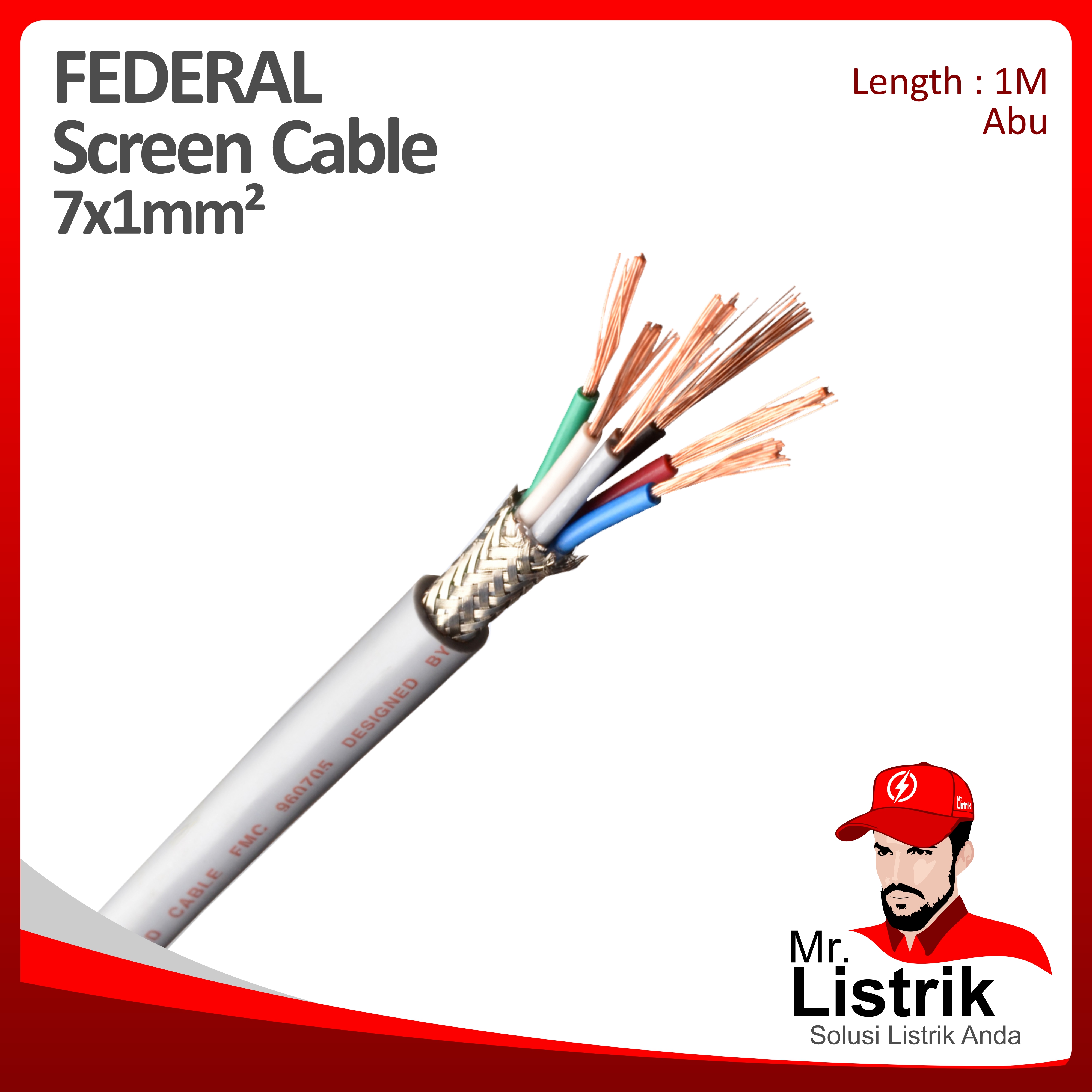 Kabel SCREEN Federal 7x1 mm² @1 Mtr