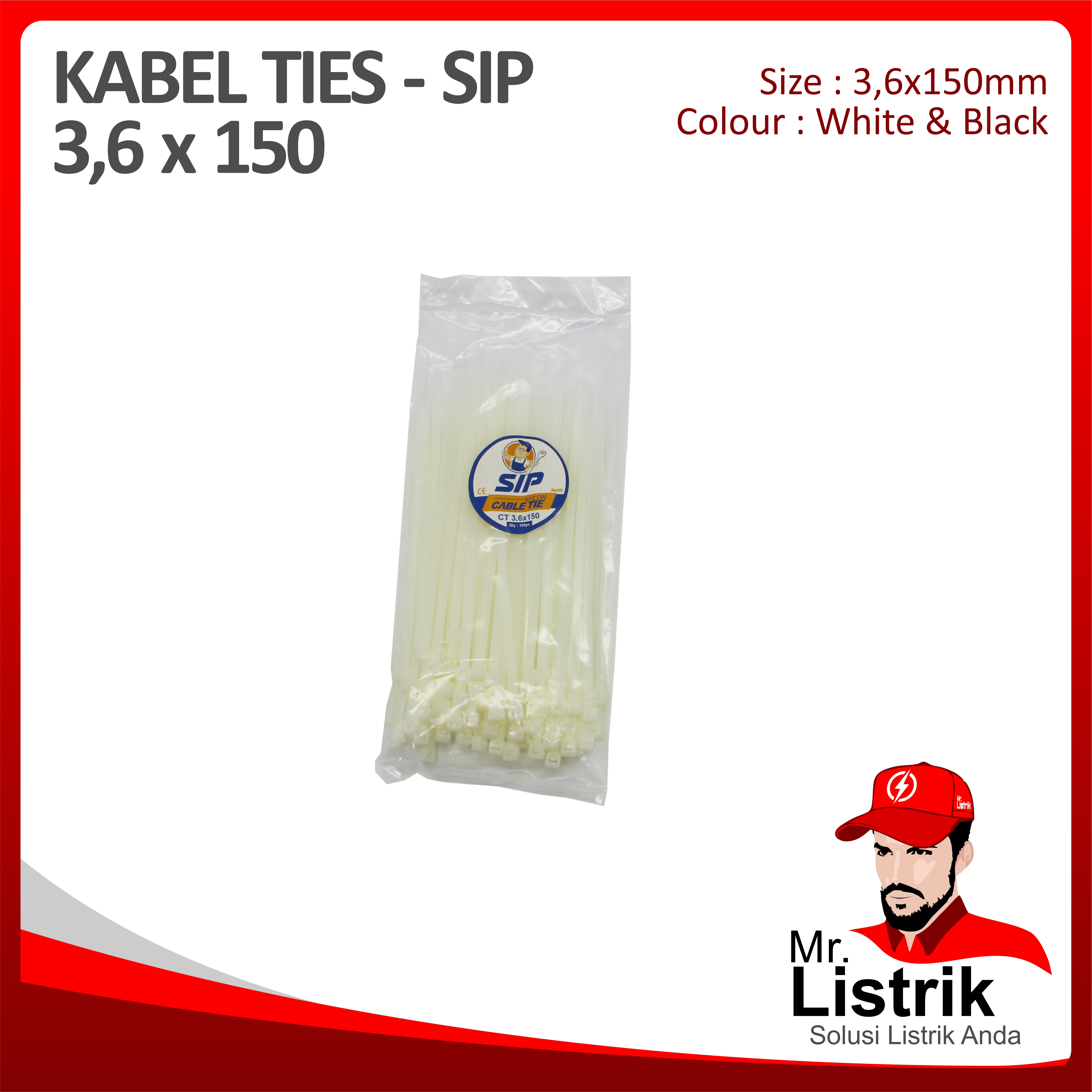 Cable Tie 3.6x150 SIP
