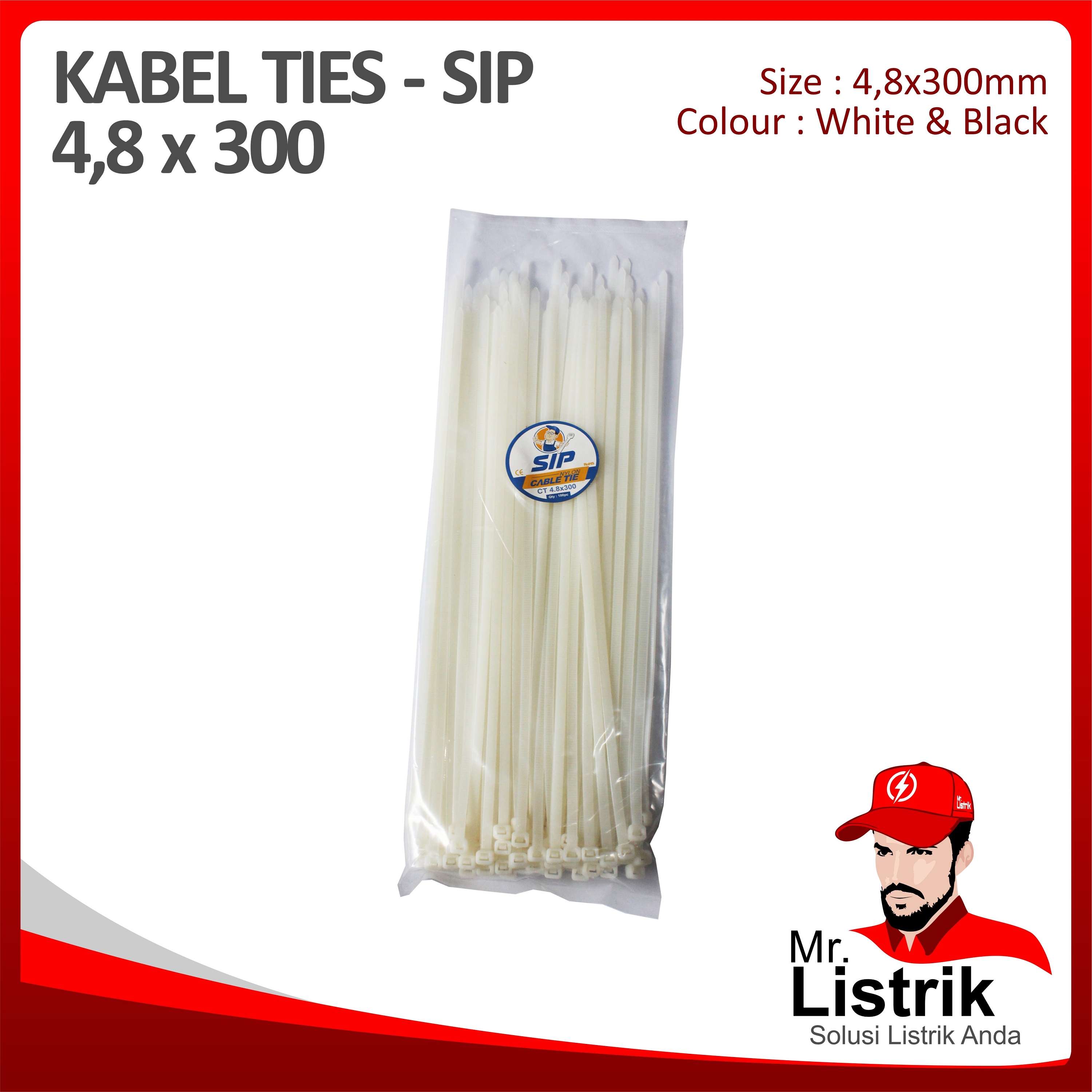 Cable Tie 4.8x300 SIP