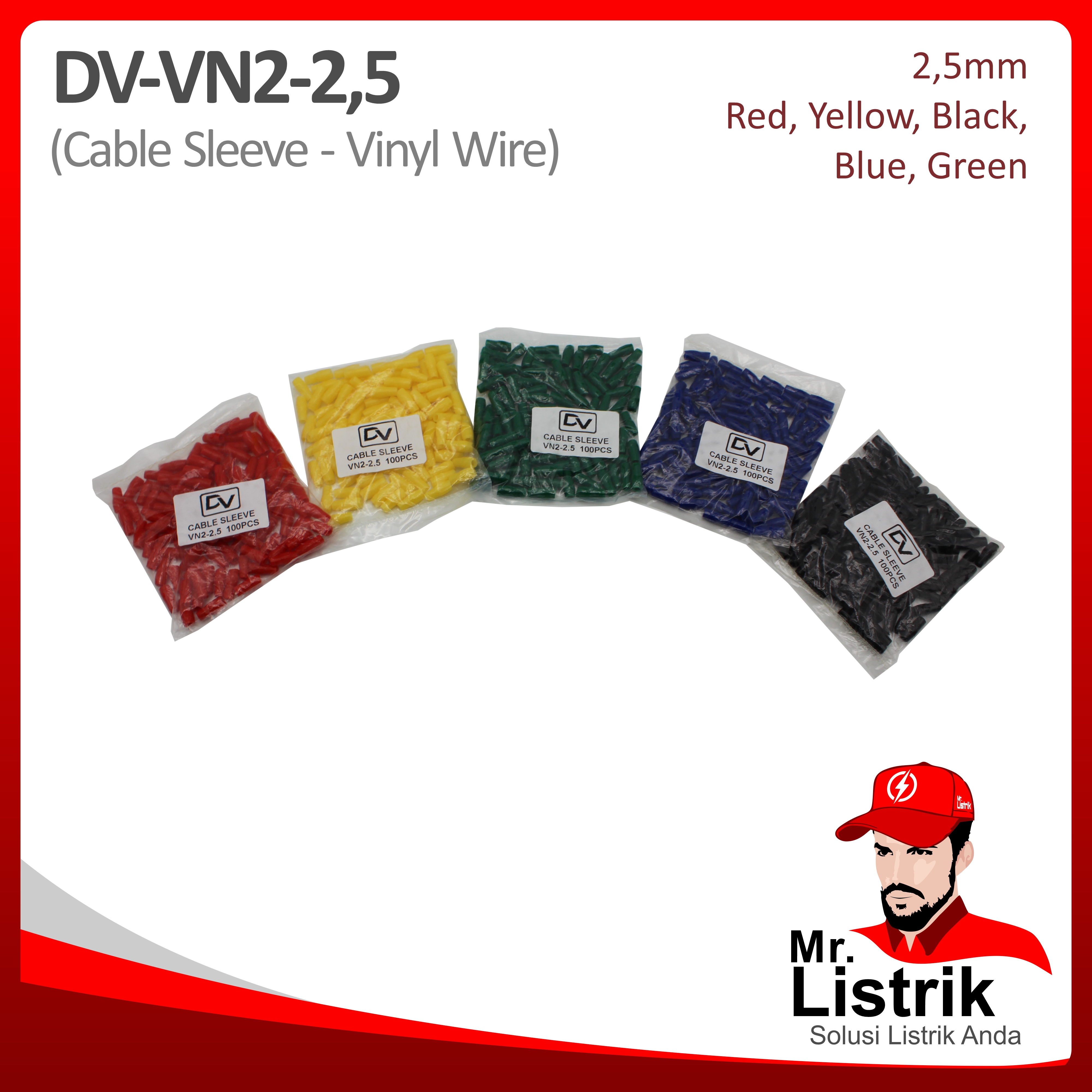 Cable Sleeve Vinyl 2.5mm DV VN2-2.5