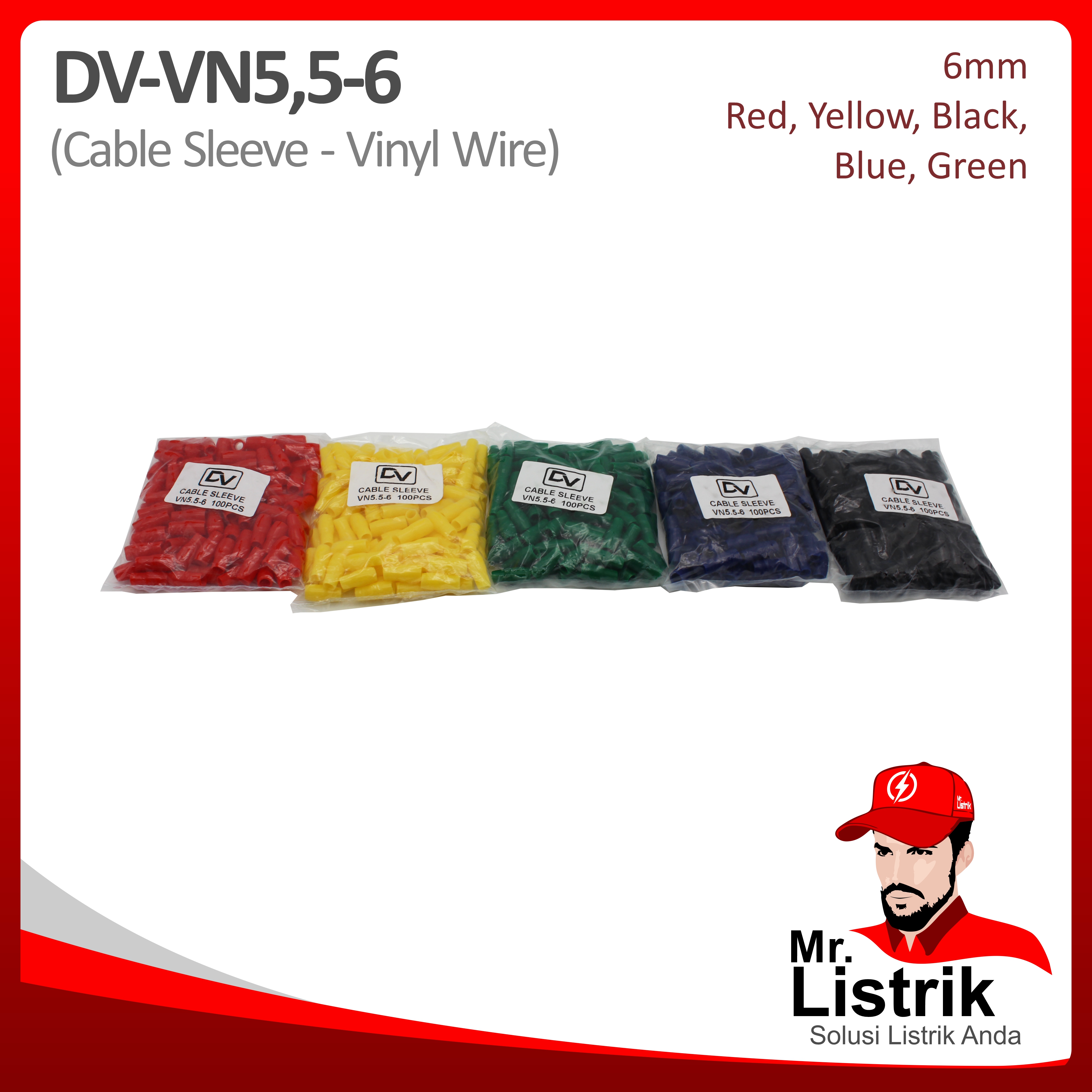 Cable Sleeve Vinyl 6mm DV VN5.5-6