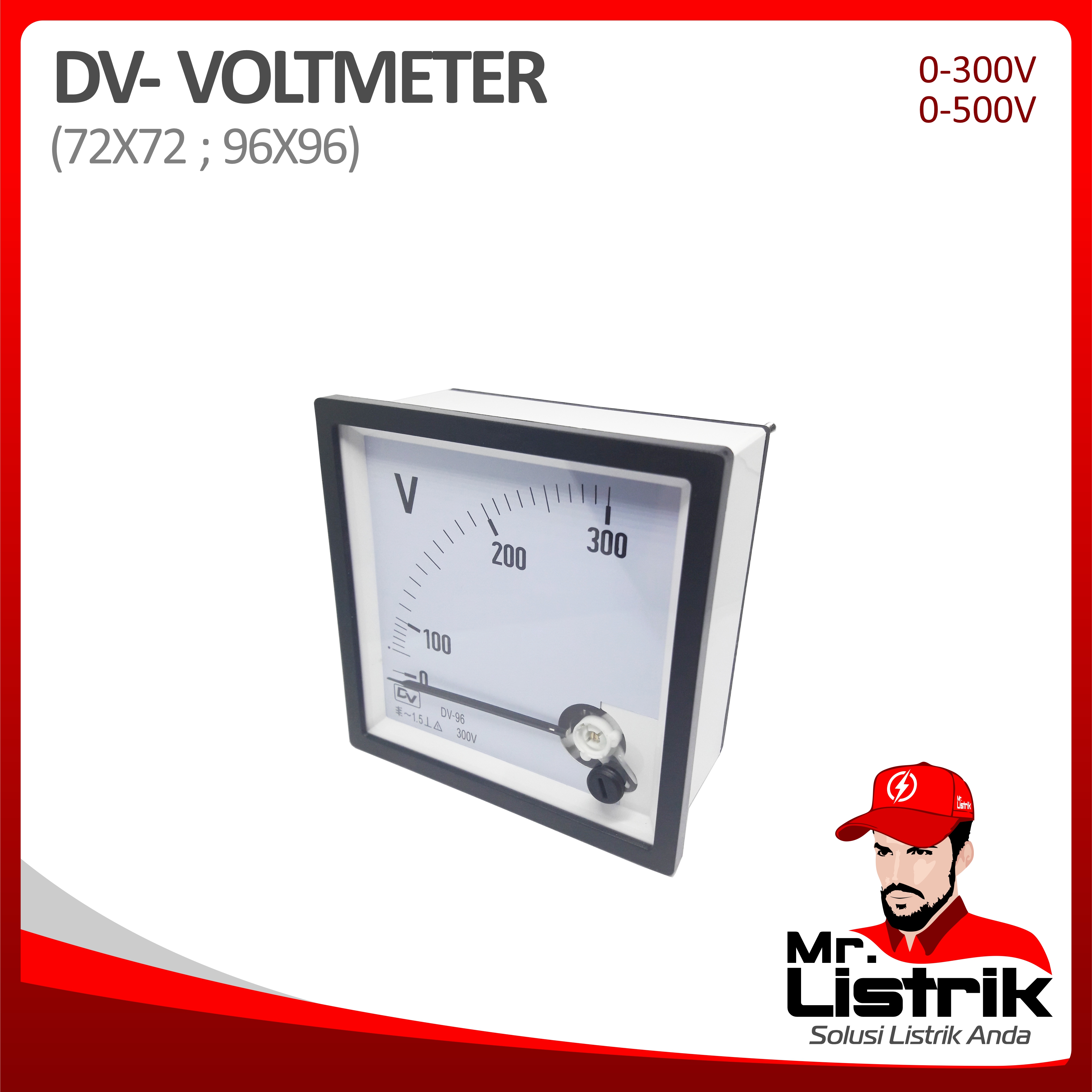 Voltmeter DV 72x72 - 500V