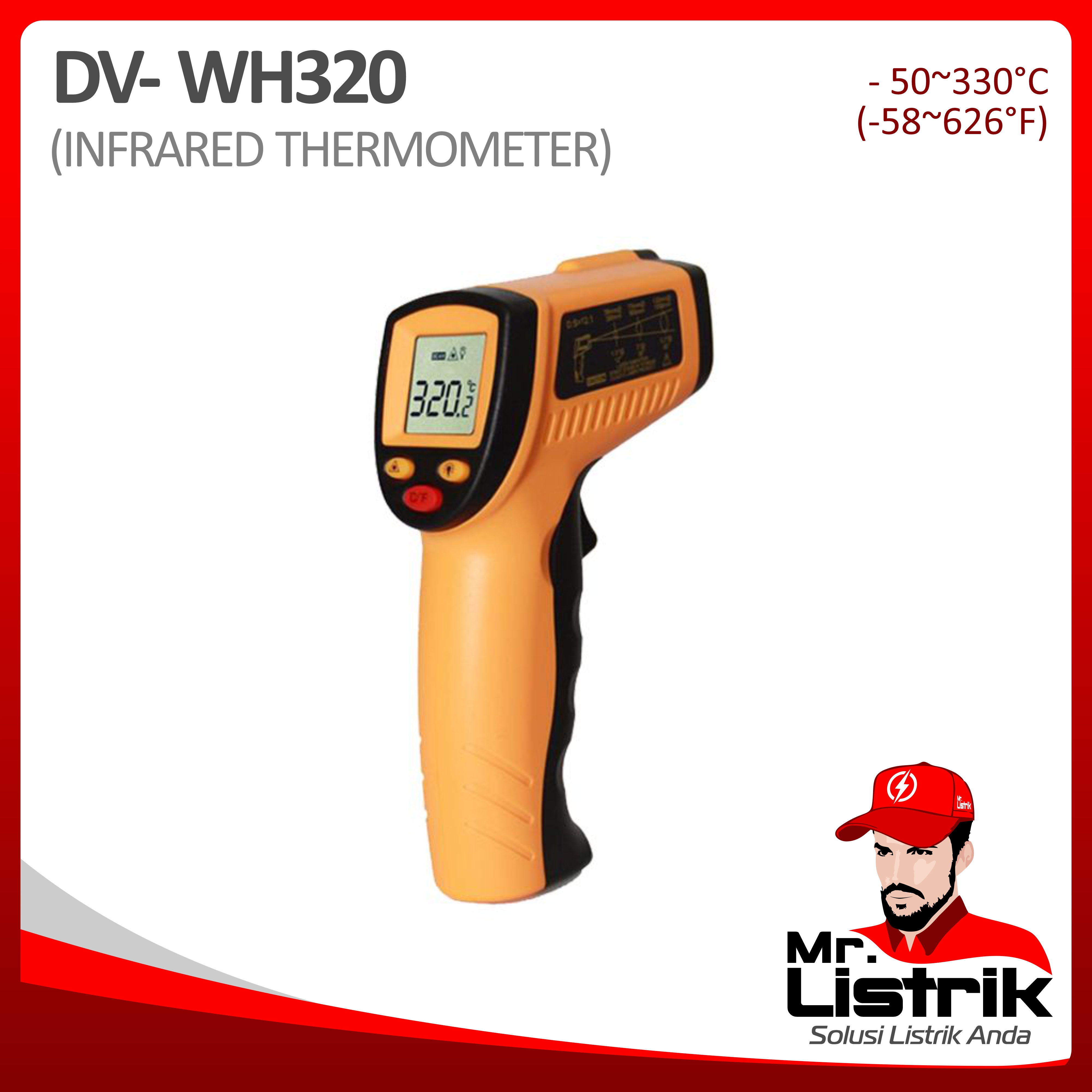 Infra Red Thermometer 50-330 Celcius DV WH320