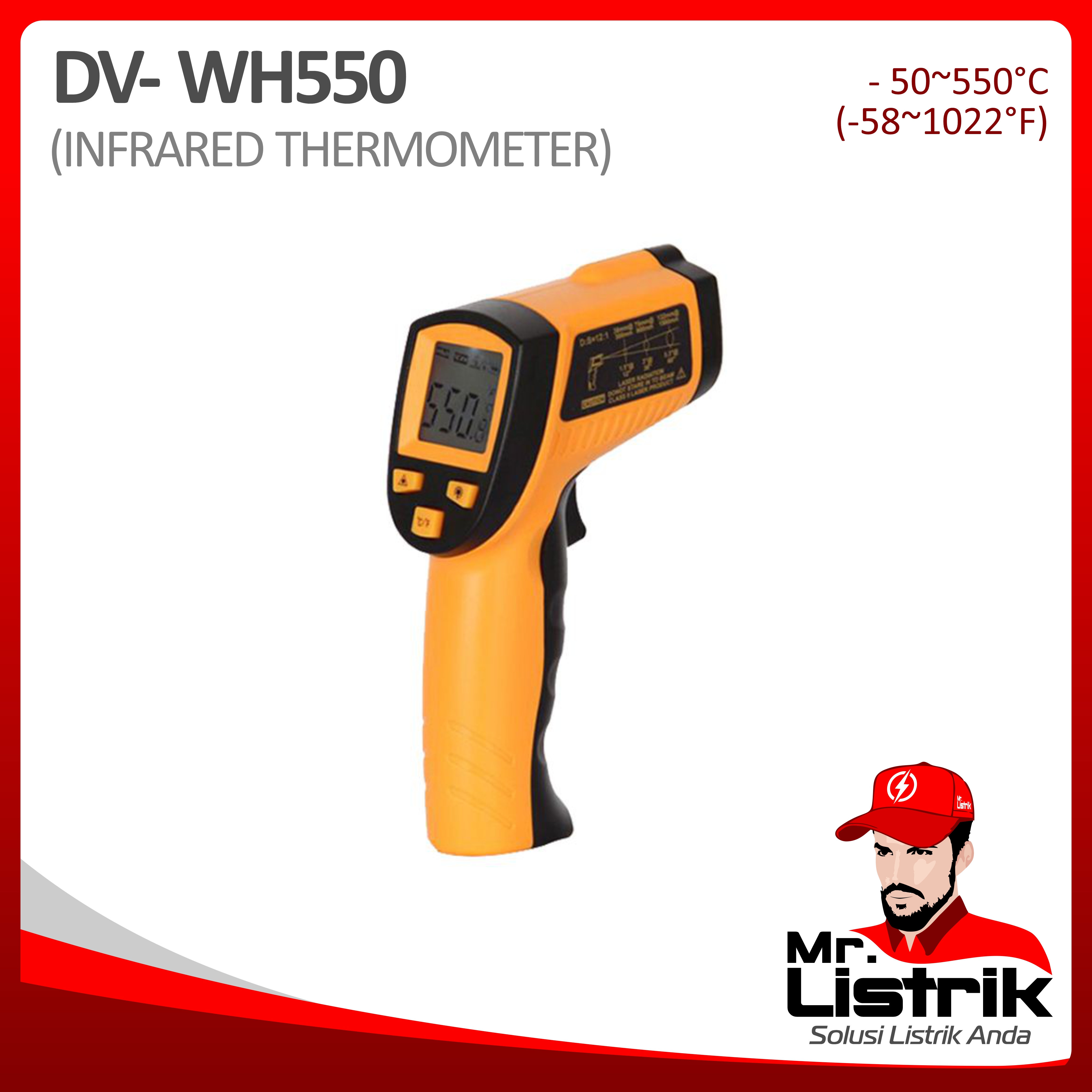 Infra Red Thermometer 50-550 Celcius DV WH550