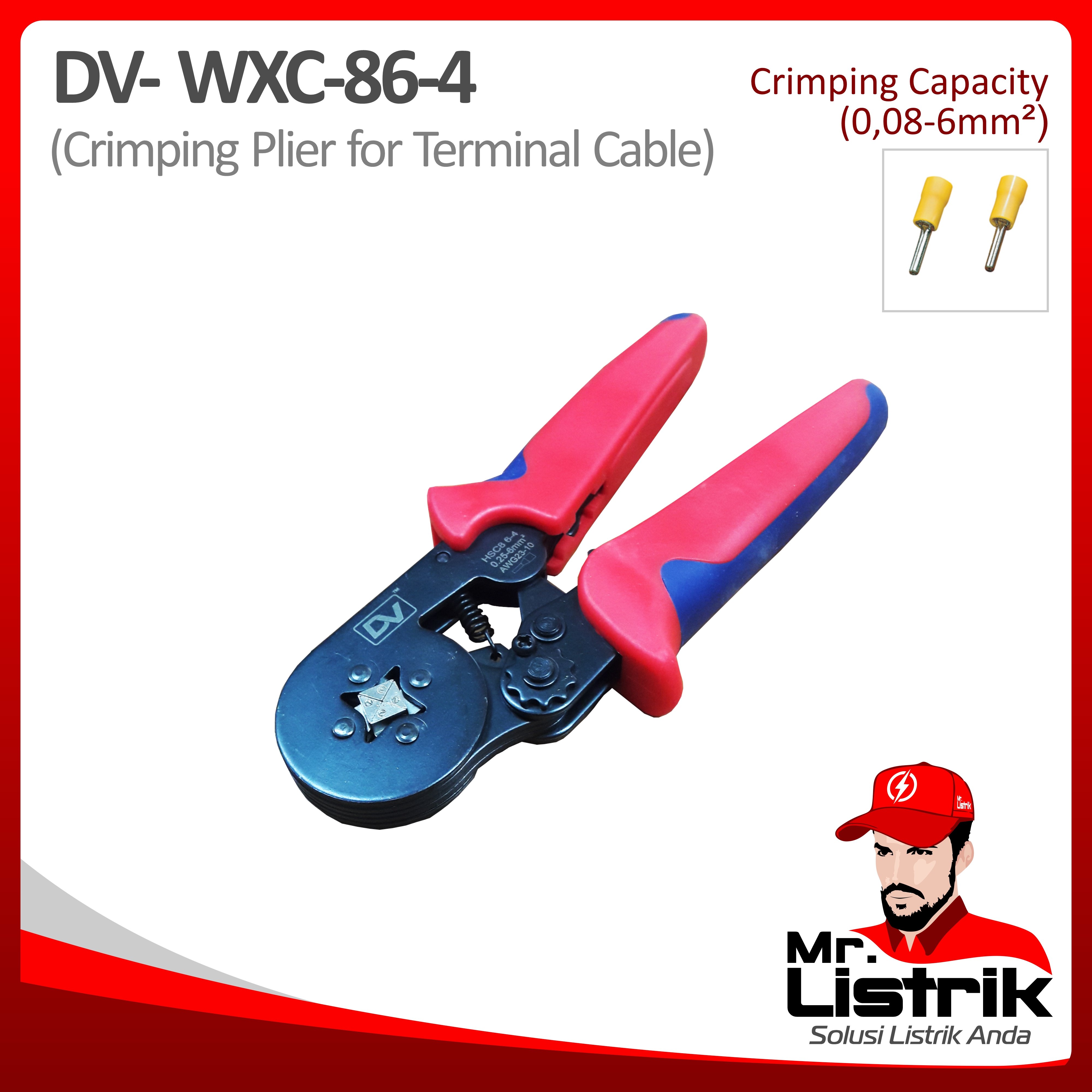 Crimping Tool For Skun 0.08-6mm DV WXC86-4