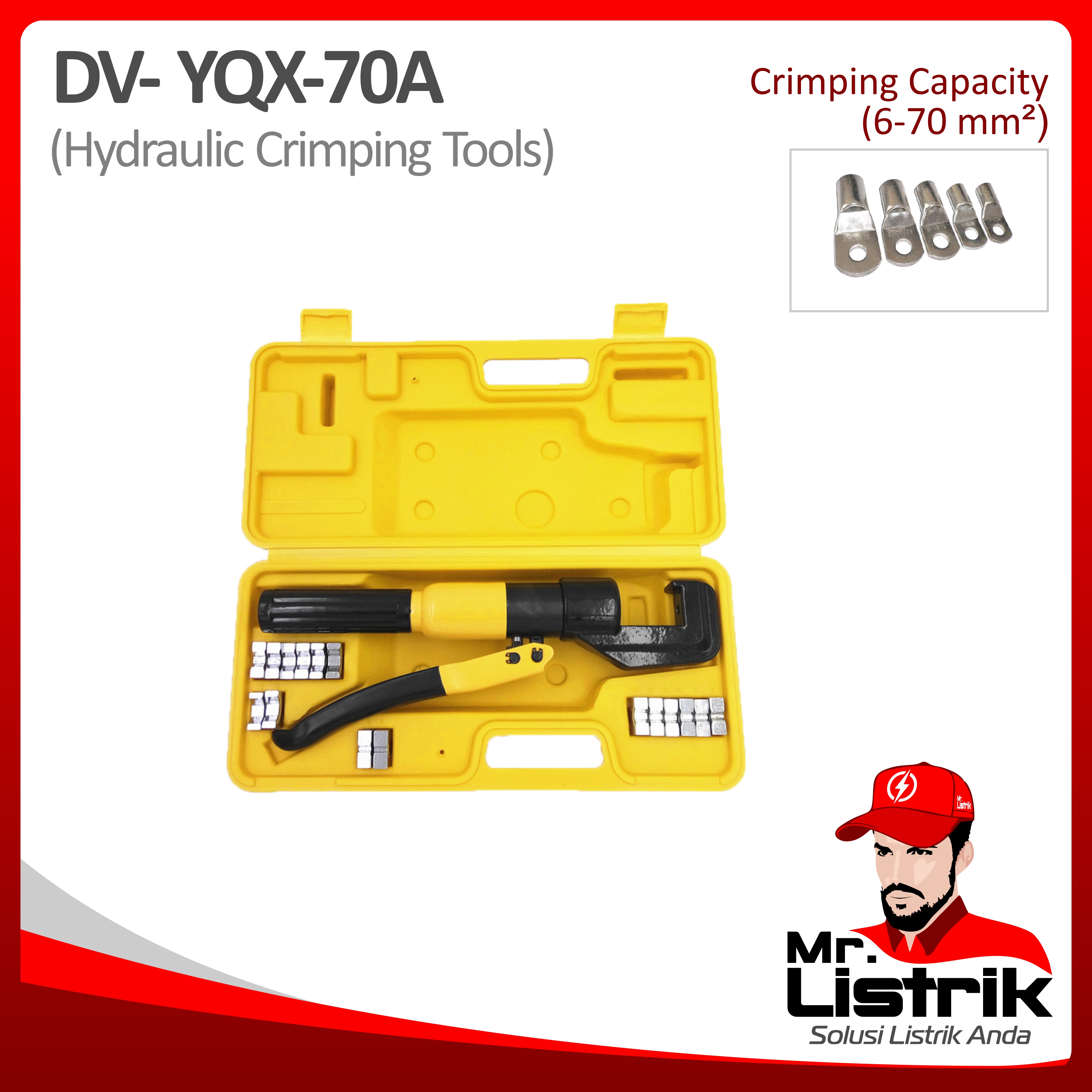 Hydraulic Crimping Tool 6-70mm DV YQX-70A